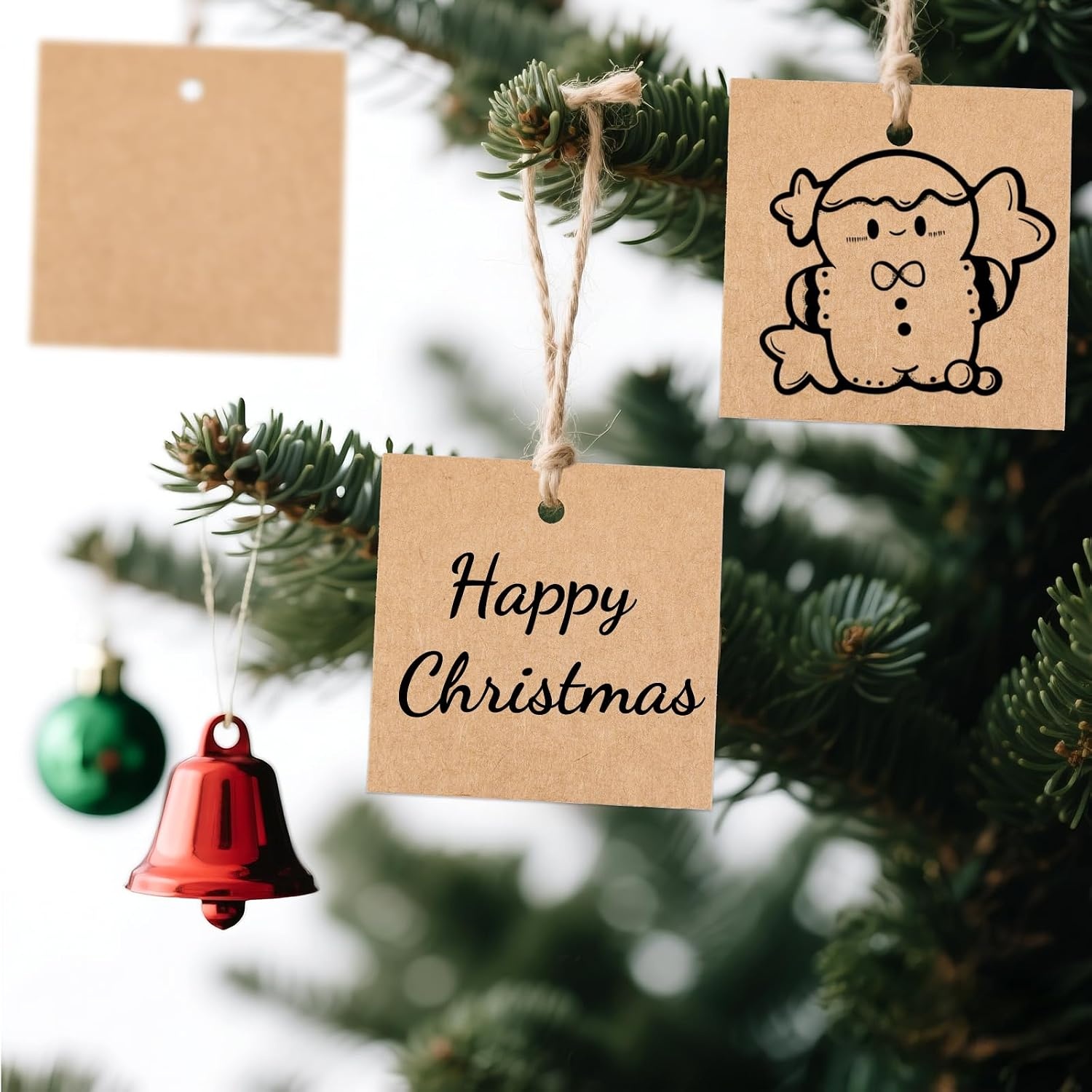 image:imageG2PLUS 100PCS White Gift Tags with String100PCS Square Paper Tags 25x25 inches Large Blank Haning Label Tag for Wedding Birthday Christmas Party Favors25 x 25 inches