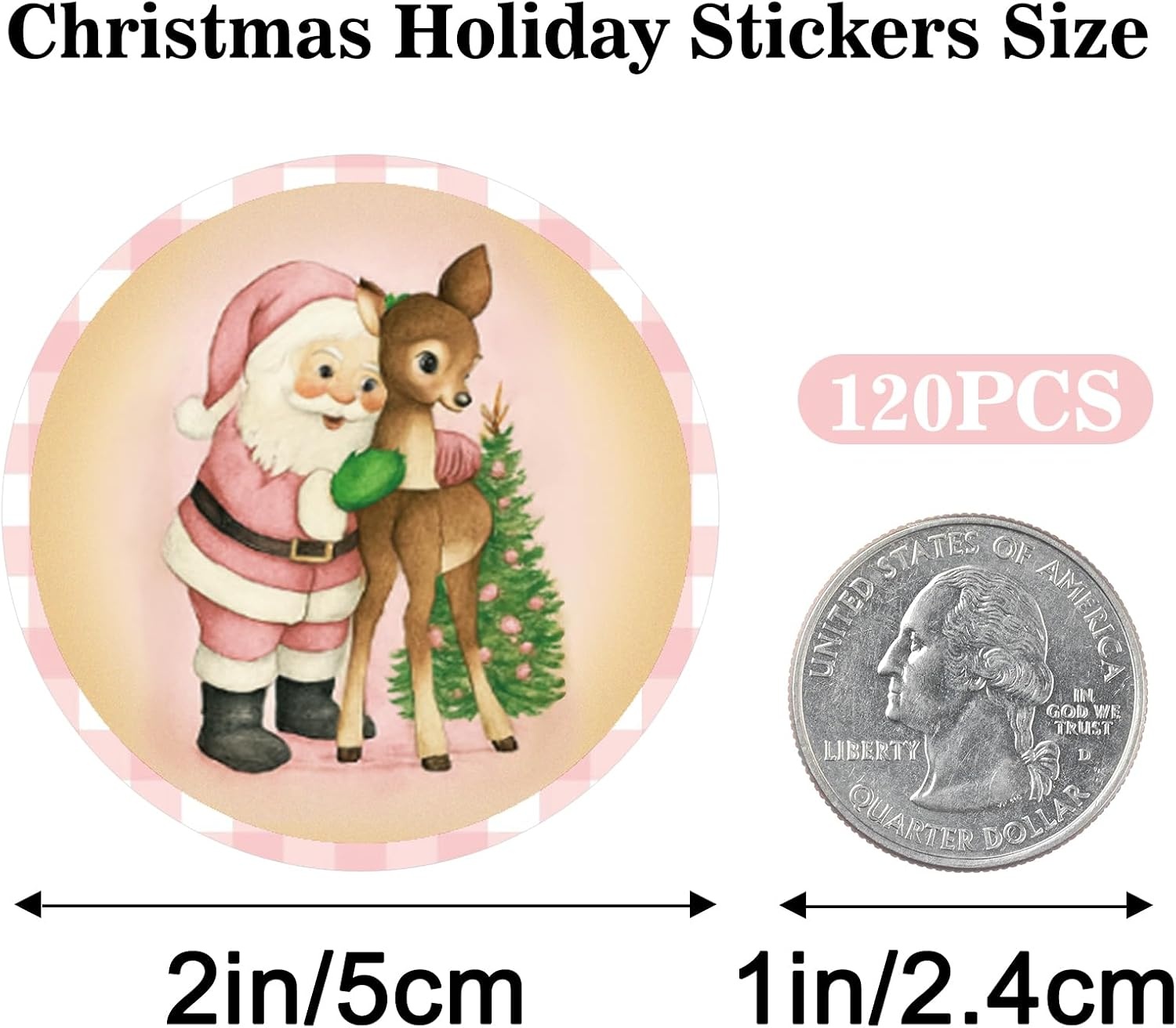 image:imageG2PLUS 120PCS Christmas Gift Name Stickers 6 Styles Merry Christmas Stickers 2 Round Xmas Gift Tags Sticker Xmas Santa Claus Label for Cards Envelope SealsRed GreenPink