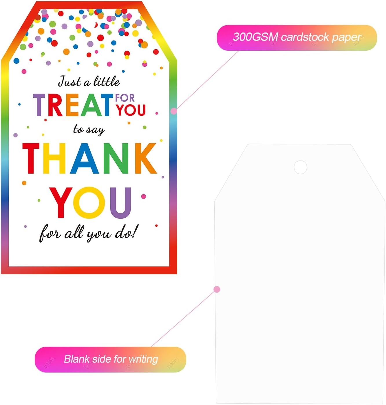 image:imageG2PLUS 50Pcs A Gift for You Tags  33x22 in White Paper Name Tags with String Gift Wrapping Hangtag for Wedding Baby Shower Birthday ChristmasDotsThank You