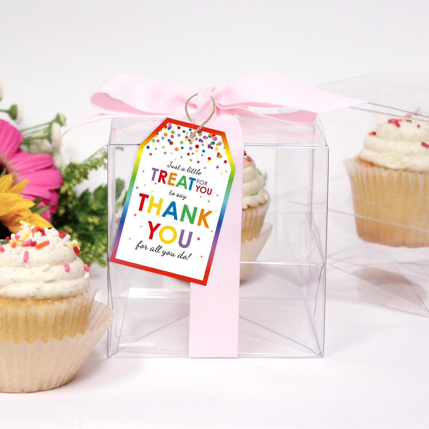 image:imageG2PLUS 50Pcs A Gift for You Tags  33x22 in White Paper Name Tags with String Gift Wrapping Hangtag for Wedding Baby Shower Birthday ChristmasDotsThank You