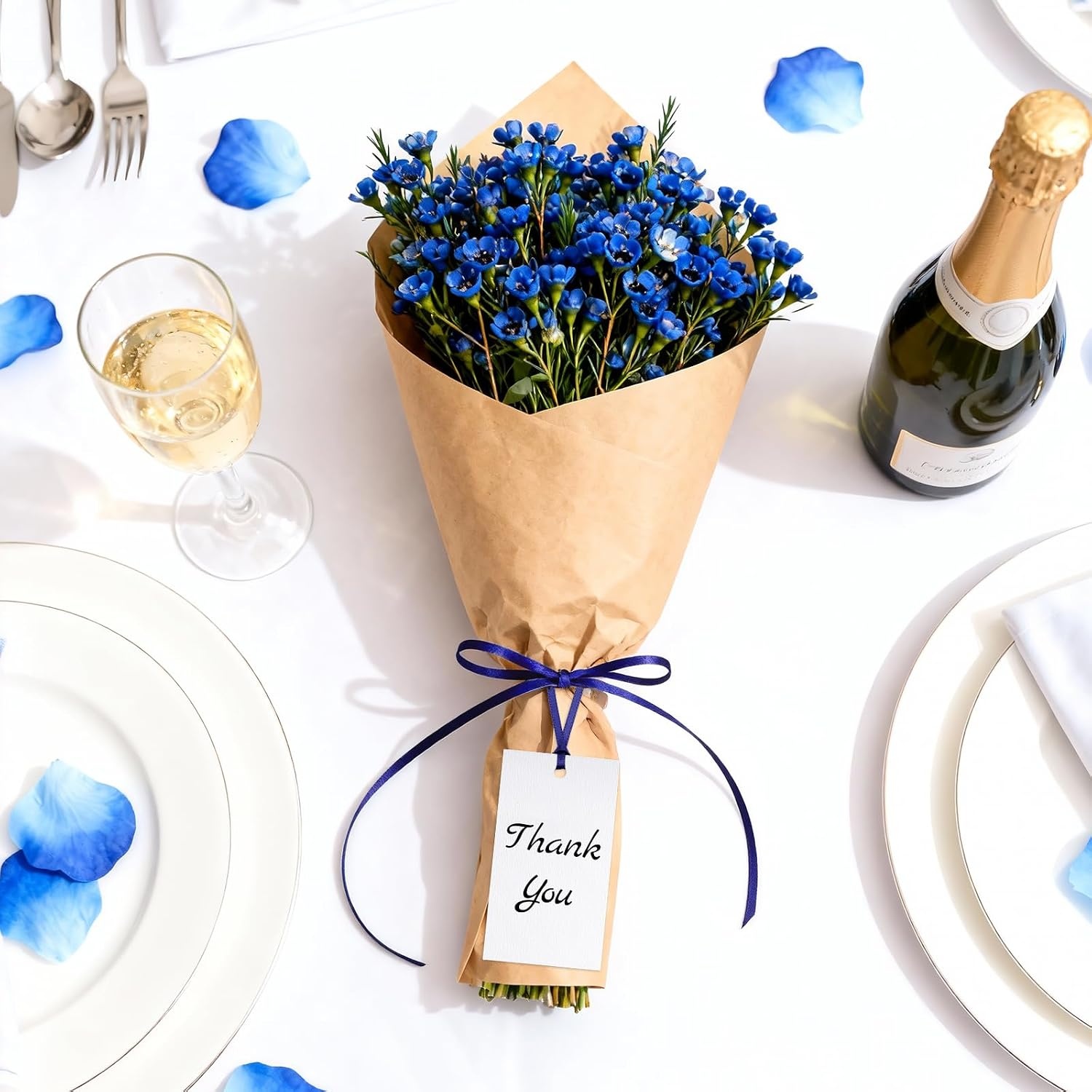 image:imageG2PLUS 50Pcs Name Place Cards  Wedding Place Cards with Champagne Gold Ribbon Blank Paper Gift Tags 35x2 Inches for Wedding Favors Bridal Shower amp Party Table SettingNavy Blue