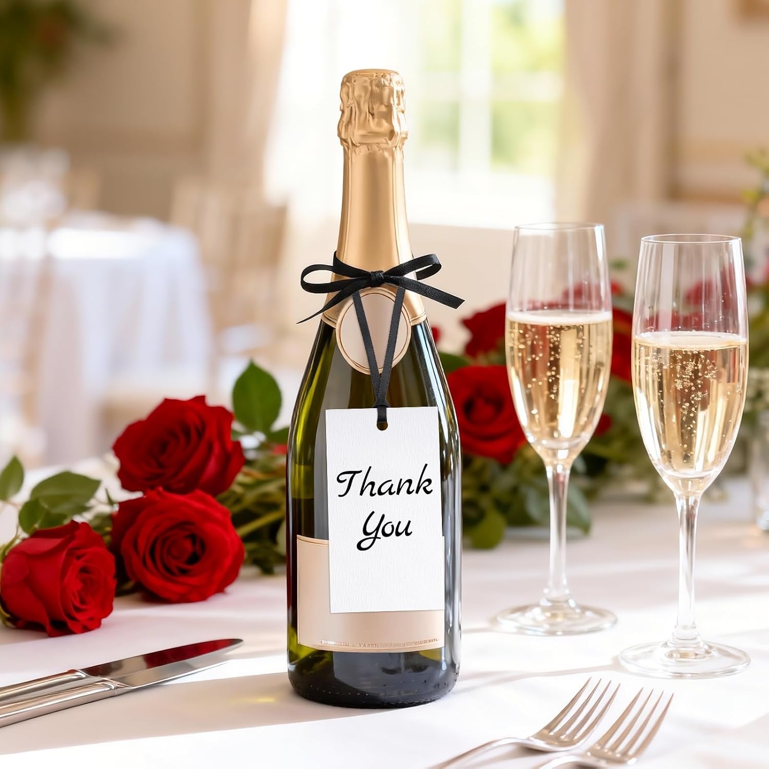 image:imageG2PLUS 50Pcs Name Place Cards  Wedding Place Cards with Champagne Gold Ribbon Blank Paper Gift Tags 35x2 Inches for Wedding Favors Bridal Shower amp Party Table SettingBlack