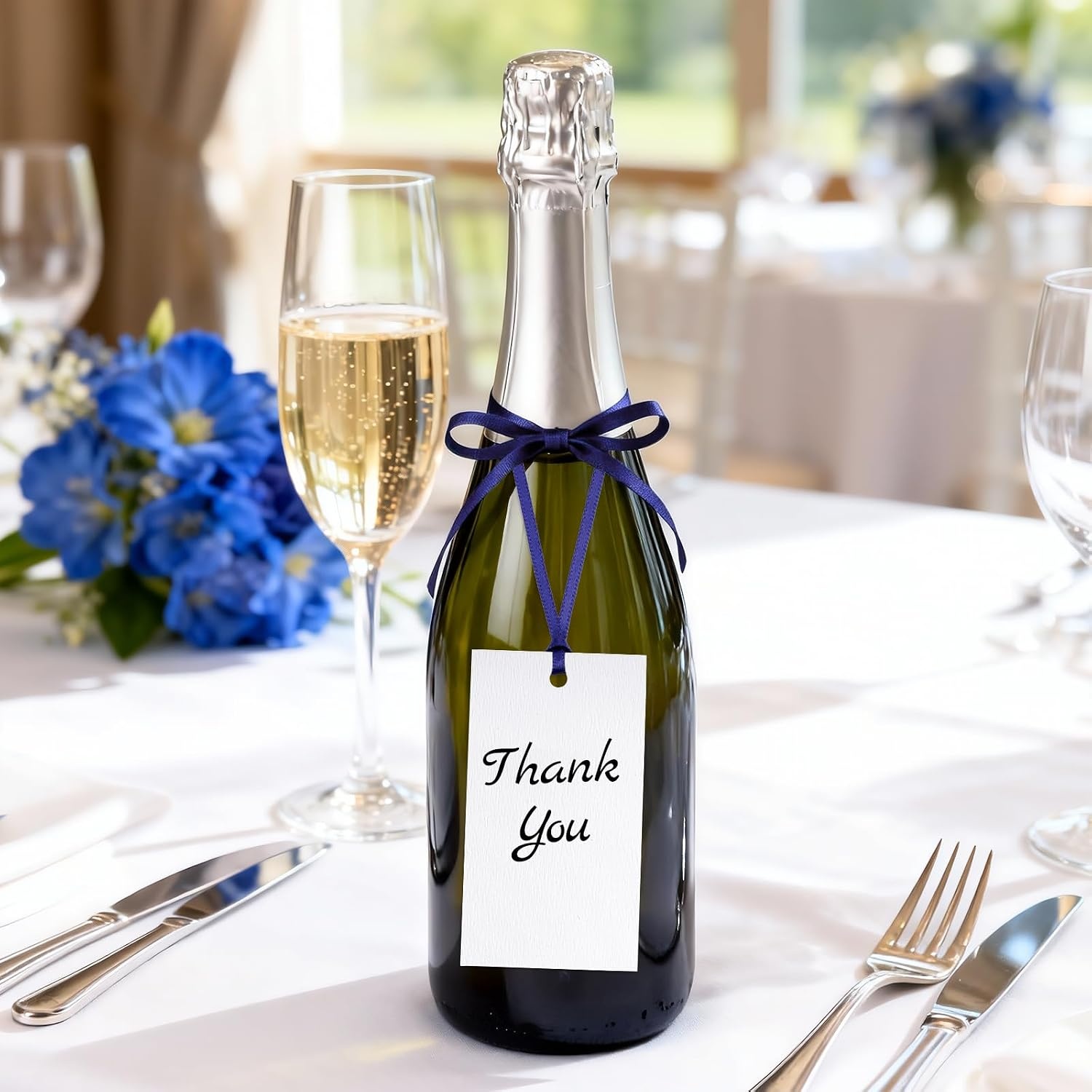 image:imageG2PLUS 50Pcs Name Place Cards  Wedding Place Cards with Champagne Gold Ribbon Blank Paper Gift Tags 35x2 Inches for Wedding Favors Bridal Shower amp Party Table SettingNavy Blue