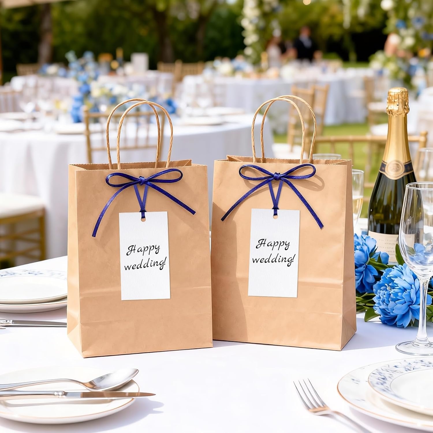 image:imageG2PLUS 50Pcs Name Place Cards  Wedding Place Cards with Champagne Gold Ribbon Blank Paper Gift Tags 35x2 Inches for Wedding Favors Bridal Shower amp Party Table SettingNavy Blue