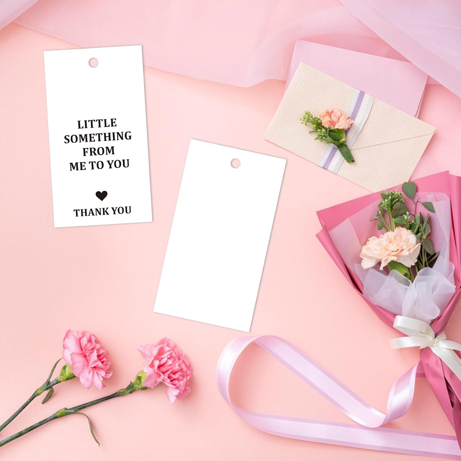 image:imageG2PLUS 50Pcs Thank You Tags  White Black Little Something from Me to You Thank You Paper Gift Tags with String for Gift Wrapping DIY Crafts Wedding Party Favors