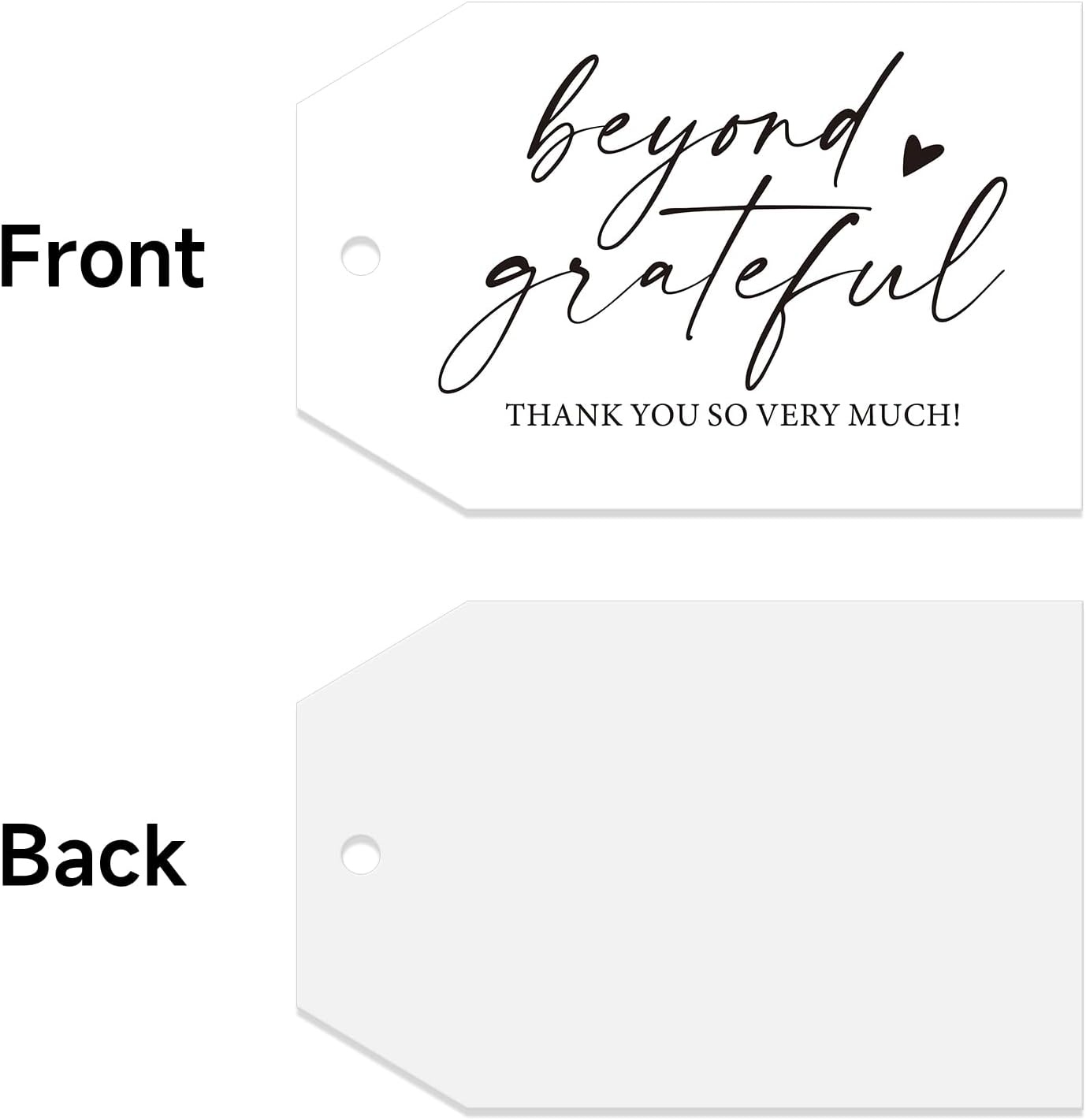 image:imageG2PLUS Beyond Grateful Thank You Tags50PCS White Paper Thank You So Very Much Tags with String 2x3 in for Wedding Baby Shower Birthday Fall Holiday Party FavorsMothers DayBlack Heart