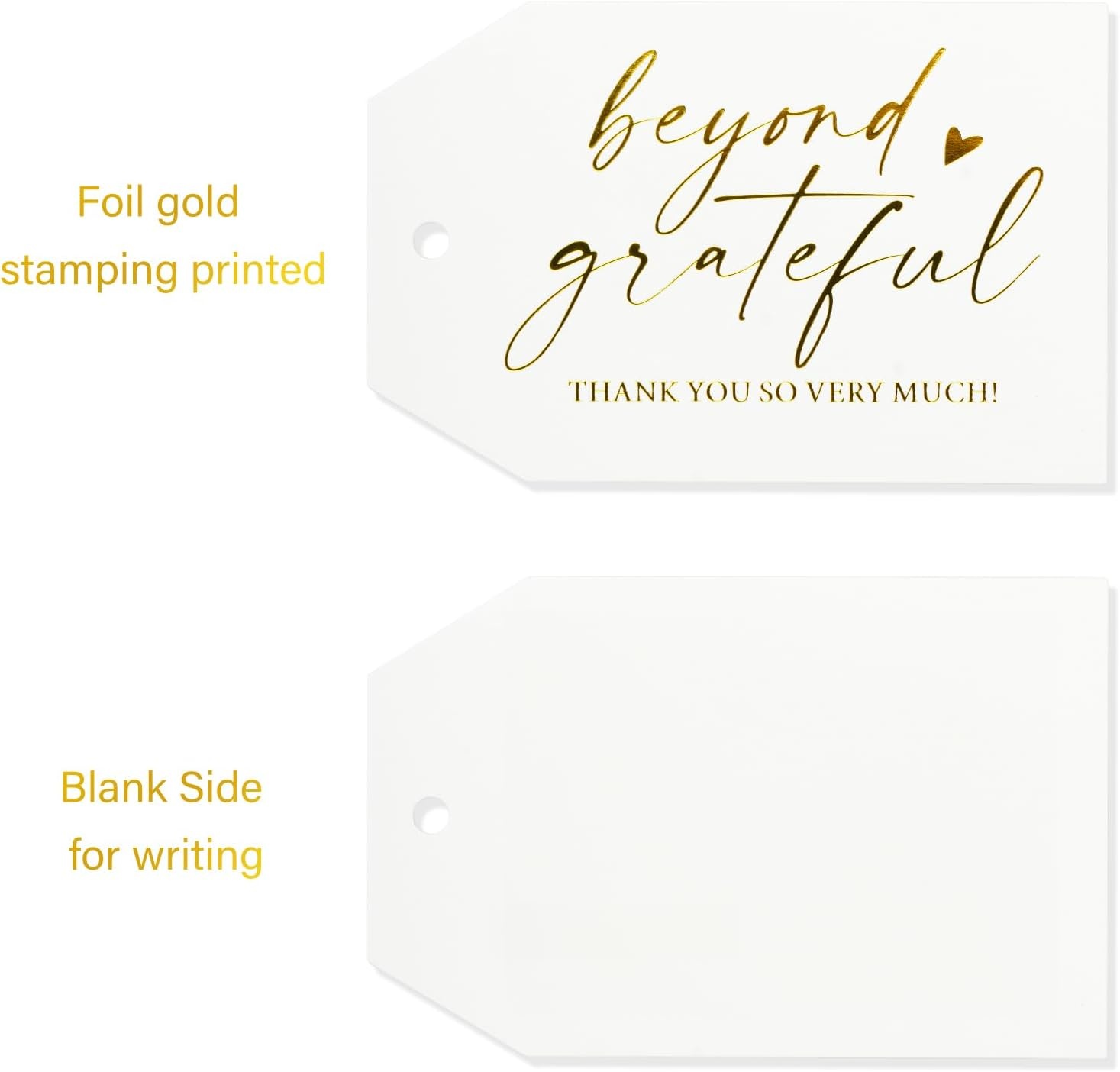 image:imageG2PLUS Beyond Grateful Thank You Tags50PCS White Paper Thank You So Very Much Tags with String 2x3 in for Wedding Baby Shower Birthday Fall Holiday Party FavorsMothers DayGold Heart