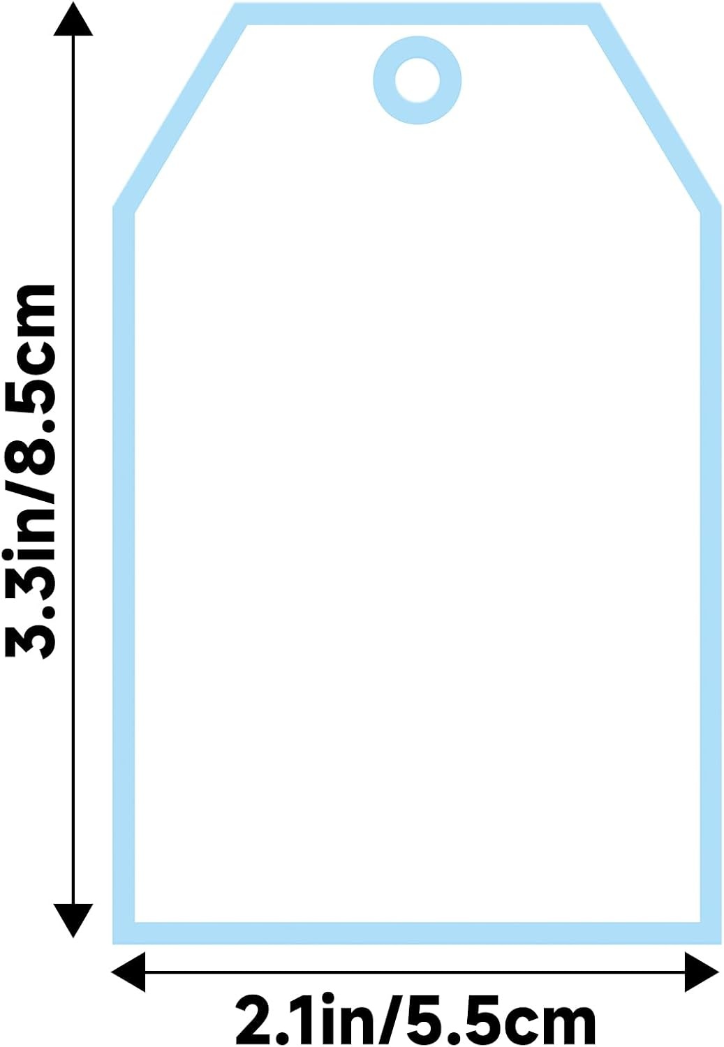 image:imageG2PLUS Gift Tags with String 100PCS White Blank Gift Wrapping Tag 33x22 in Pink Paper for Birthday Wedding Baby Bridal Shower DIY CraftBlue Single Border