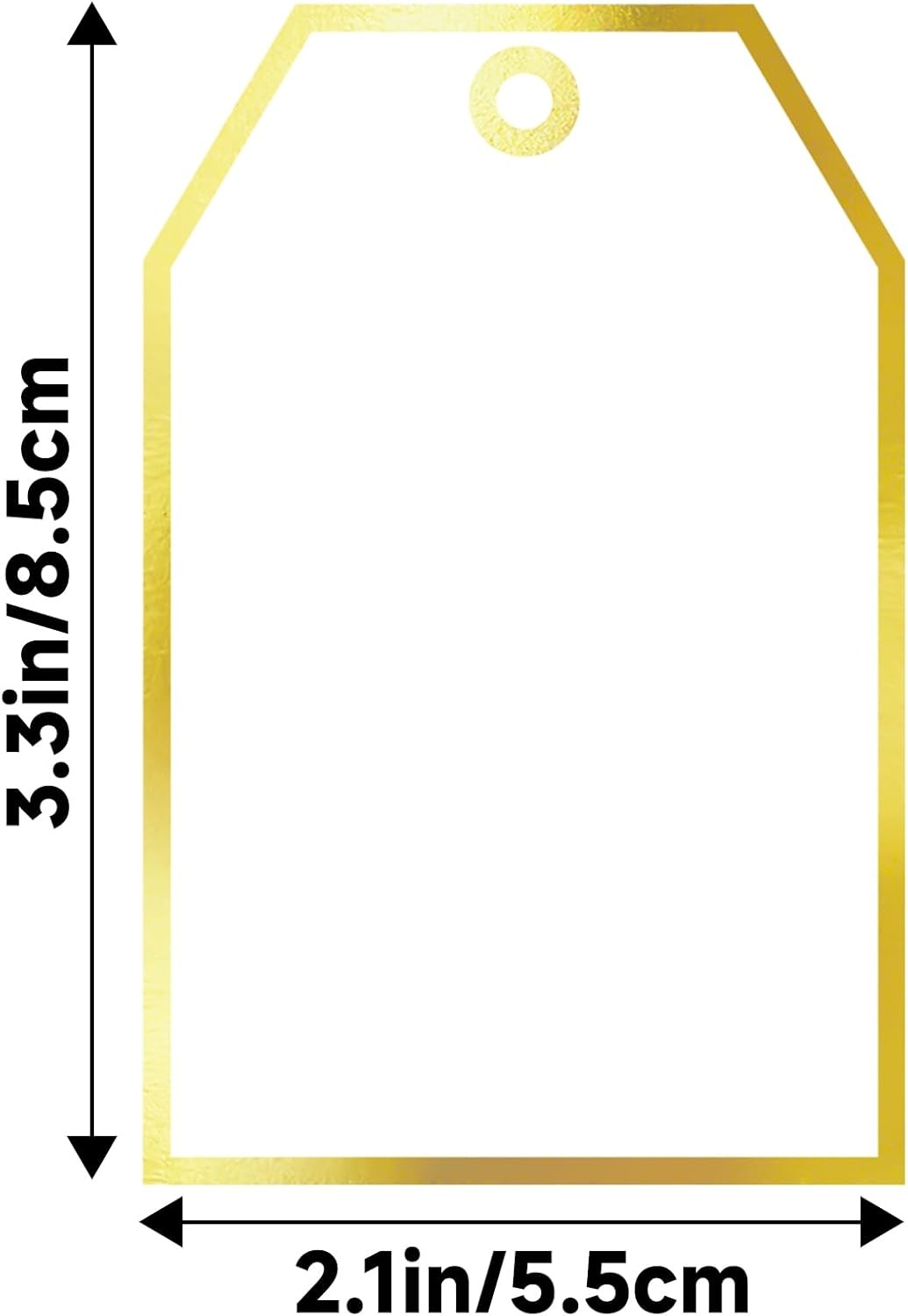 image:imageG2PLUS Gift Tags with String 100PCS White Blank Gift Wrapping Tag 33x22 in Pink Paper for Birthday Wedding Baby Bridal Shower DIY CraftGold Single Border
