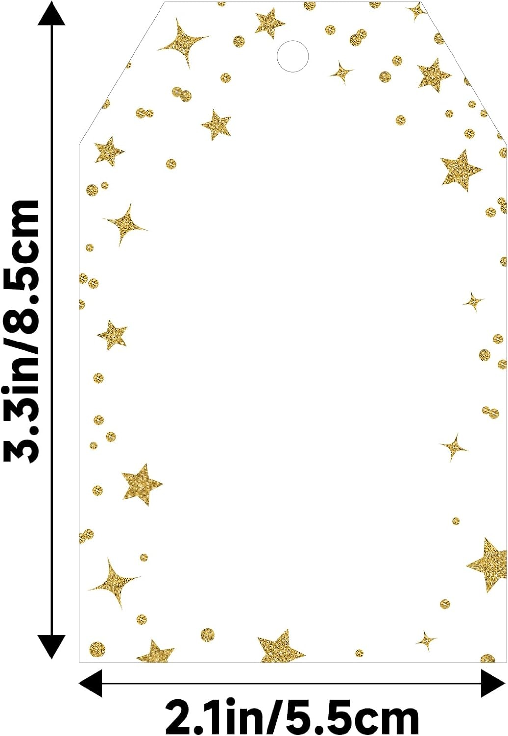 image:imageG2PLUS Gift Tags with String 100PCS White Blank Gift Wrapping Tag 33x22 in Pink Paper for Birthday Wedding Baby Bridal Shower DIY CraftGold Star Dots Border