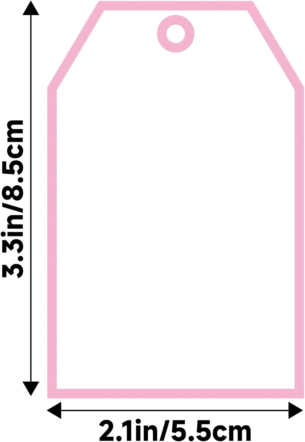 image:imageG2PLUS Gift Tags with String 100PCS White Blank Gift Wrapping Tag 33x22 in Pink Paper for Birthday Wedding Baby Bridal Shower DIY CraftPink Single Border