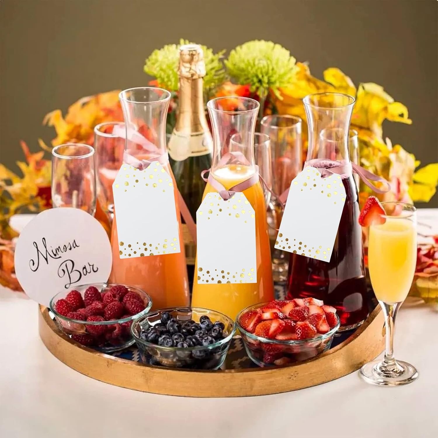 image:imageG2PLUS Gold Foil Dots Gift Tags 50 Pcs White Paper HangTags with String Metallic Gold Dots Present Tags Personalized Blank Labels for Wedding Birthday Party Favors 334216BlankGold Dots
