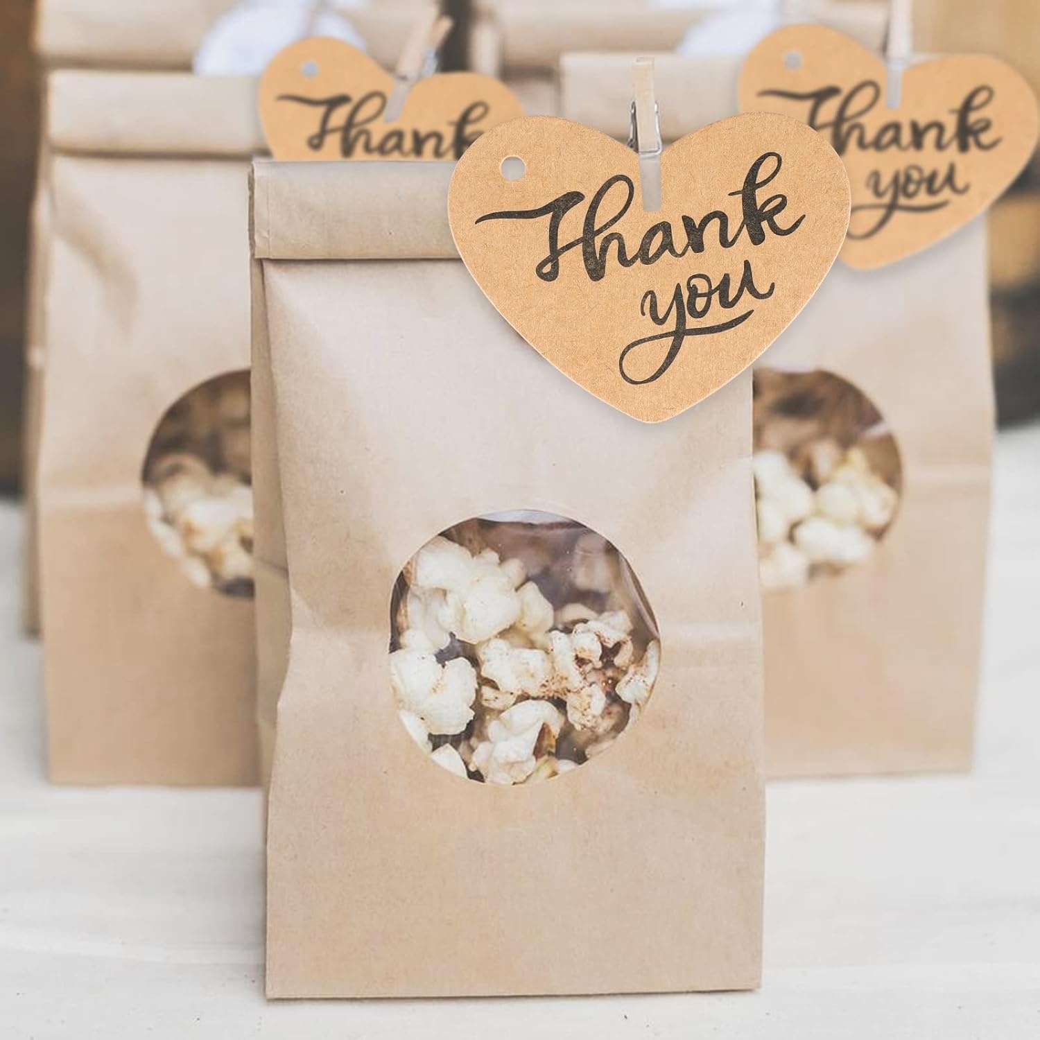 image:imageG2PLUS Heart Gift Tags with String 100PCS Heart Shaped Gift Tags 23X23 in Blank Wedding Favor Hang Tag for Gift Wrapping DIY Arts amp Crafts Valentines Mothers DayBrown Thank You