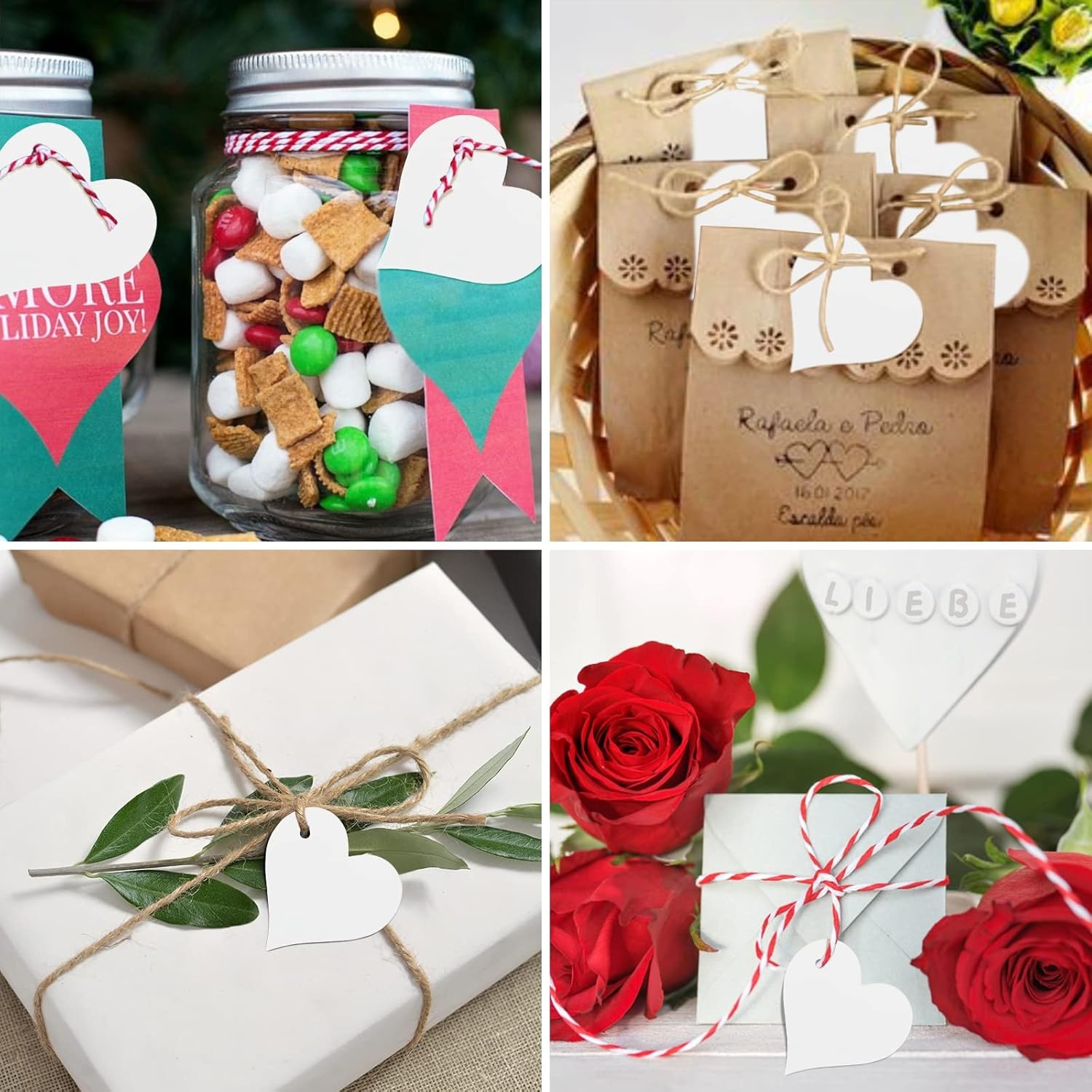 image:imageG2PLUS Heart Gift Tags with String 100PCS Heart Shaped Gift Tags 23X23 in Blank Wedding Favor Hang Tag for Gift Wrapping DIY Arts amp Crafts Valentines Mothers DayBlank White