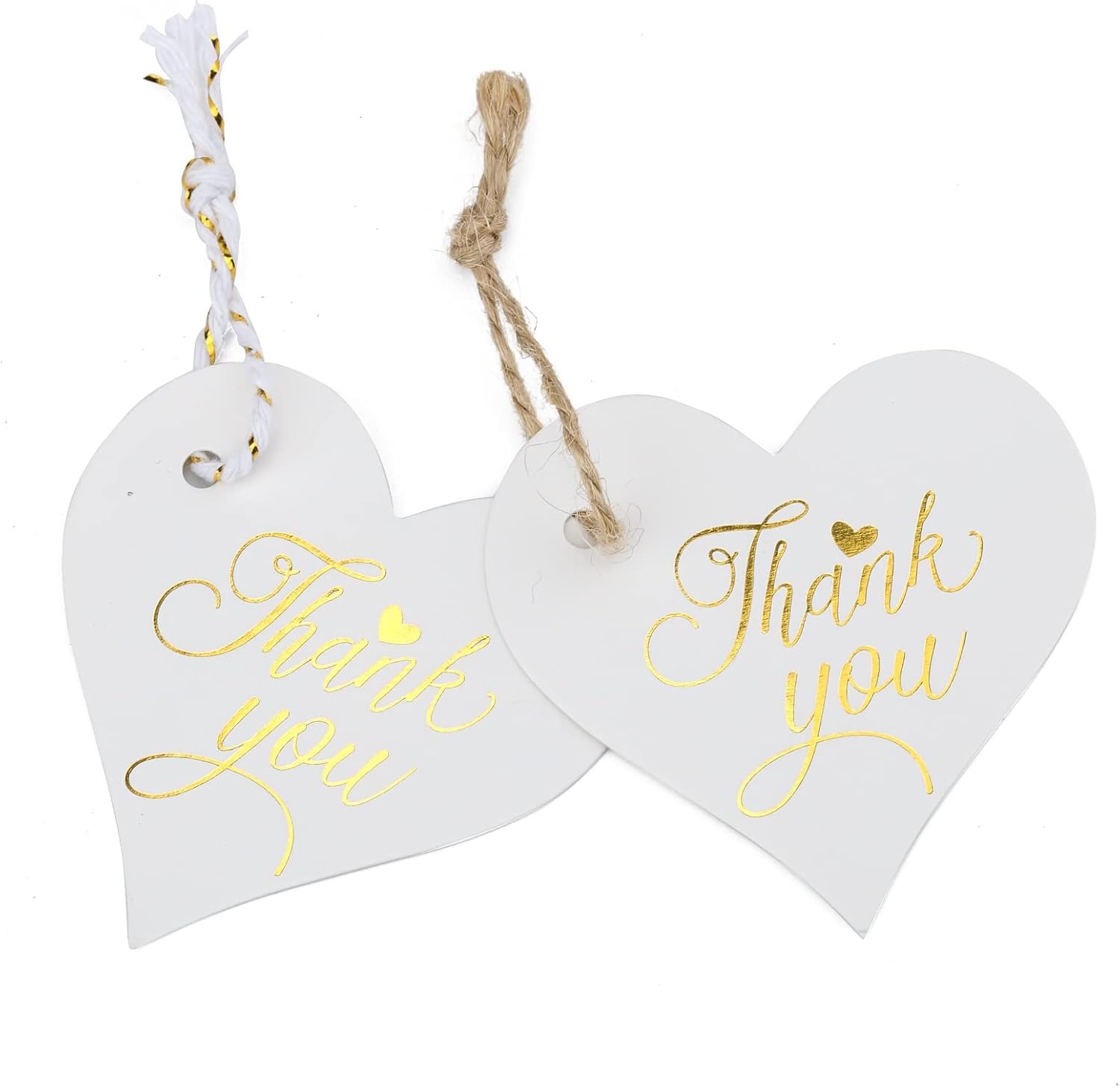 image:imageG2PLUS Heart Gift Tags with String 100PCS Heart Shaped Gift Tags 23X23 in Blank Wedding Favor Hang Tag for Gift Wrapping DIY Arts amp Crafts Valentines Mothers DayGold Thank You