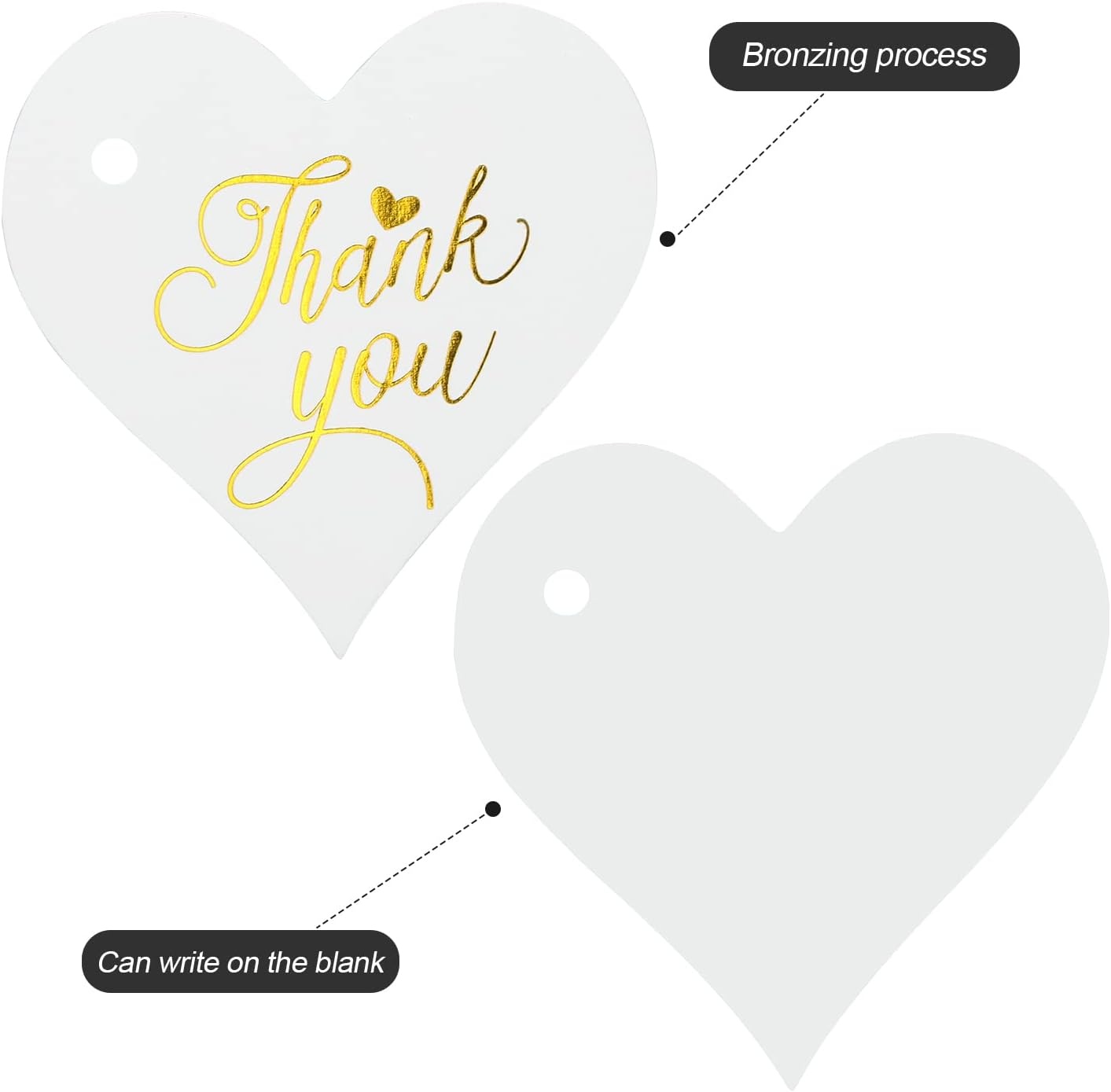 image:imageG2PLUS Heart Gift Tags with String 100PCS Heart Shaped Gift Tags 23X23 in Blank Wedding Favor Hang Tag for Gift Wrapping DIY Arts amp Crafts Valentines Mothers DayGold Thank You