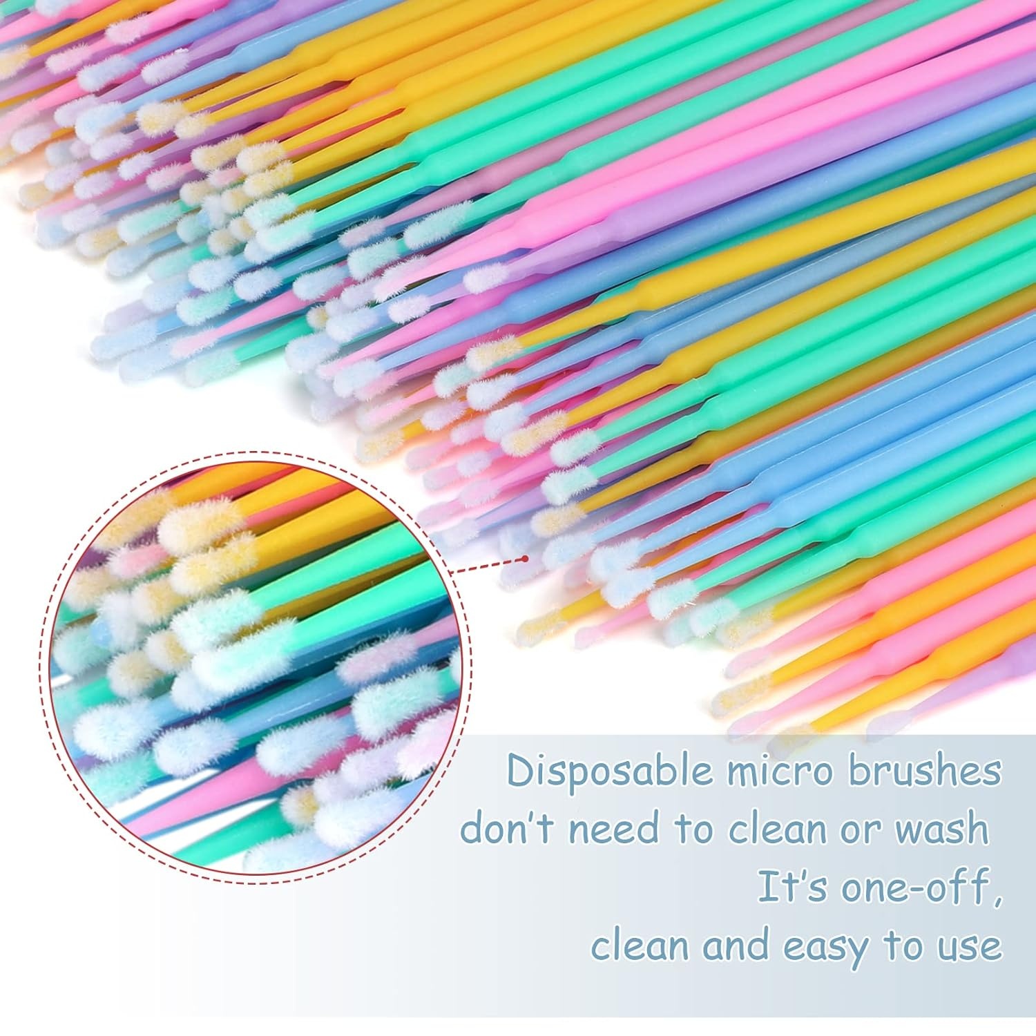 image:imageG2PLUS Micro Swabs  100pcs Cotton Swabs for Makeup Black Disposable Applicators Brush for Nails Eyeliner and Lash Tech SuppliesMulticolored