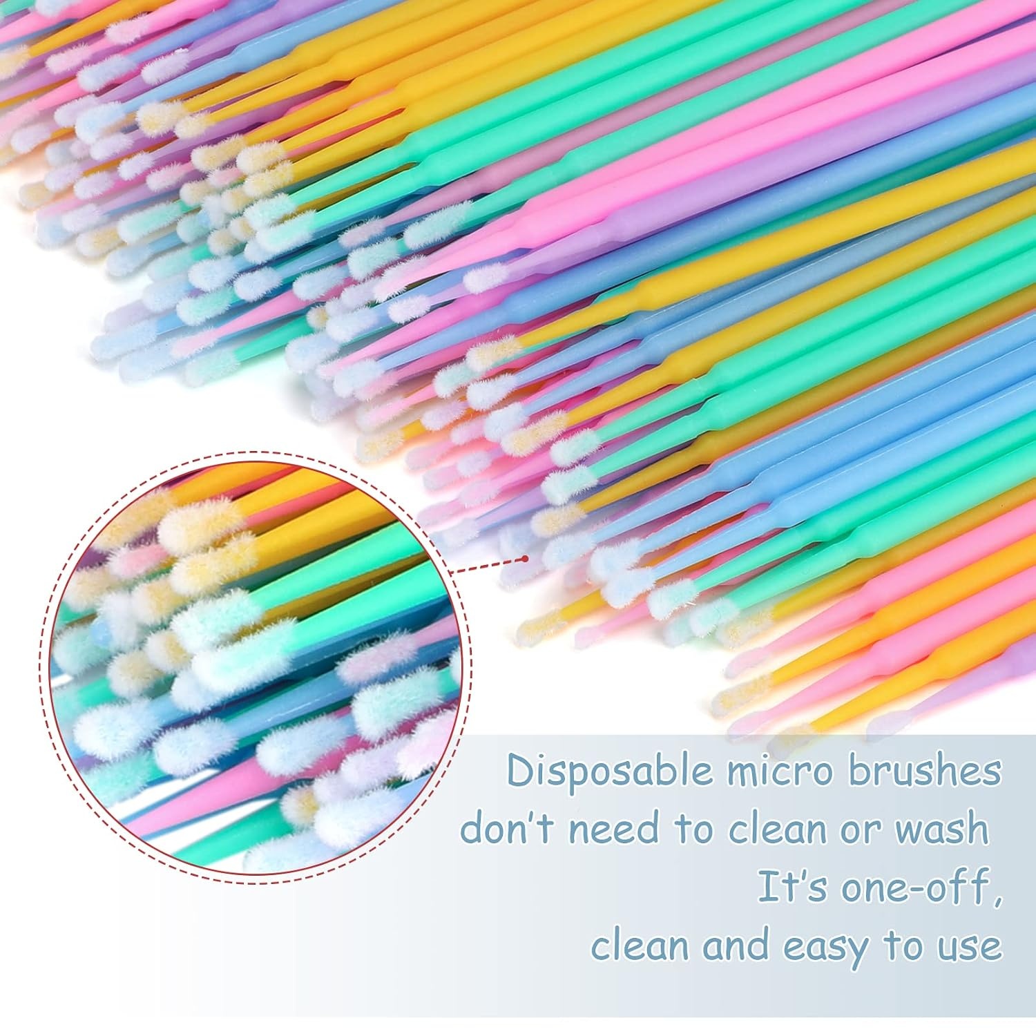 image:imageG2PLUS Micro Swabs  100pcs Cotton Swabs for Makeup Purple Disposable Applicators Brush for Nails Eyeliner and Lash Tech SuppliesMulticolored