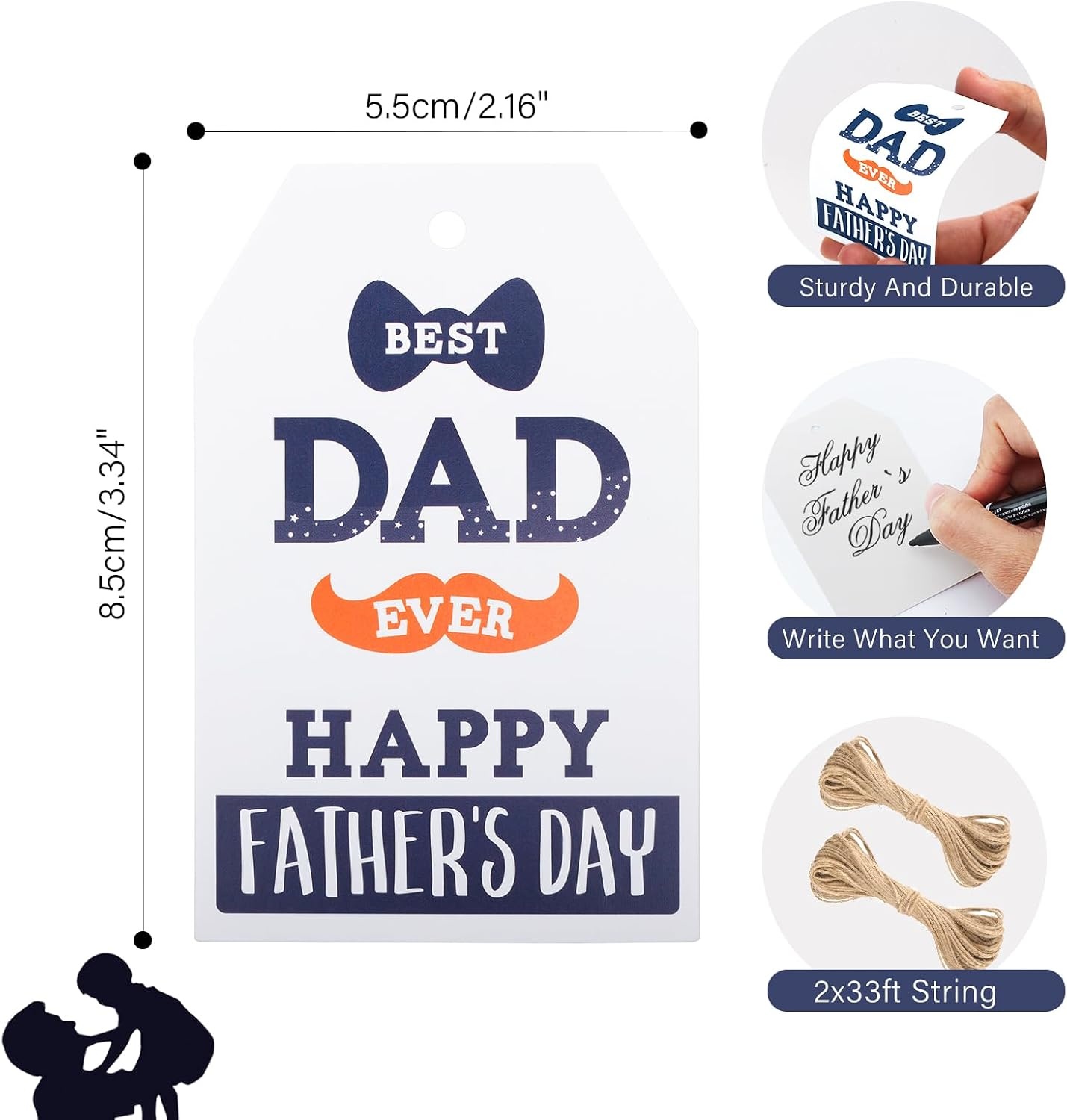 image:imageG2PLUS Mothers Day Gift Tags  50Pcs Happy Mothers Day Tags with String Pink Tuilp Bouquet Gift Tags Hanging Labels for Gift Wrapping Moms Birthday Party FavorsBlue Fathers Day