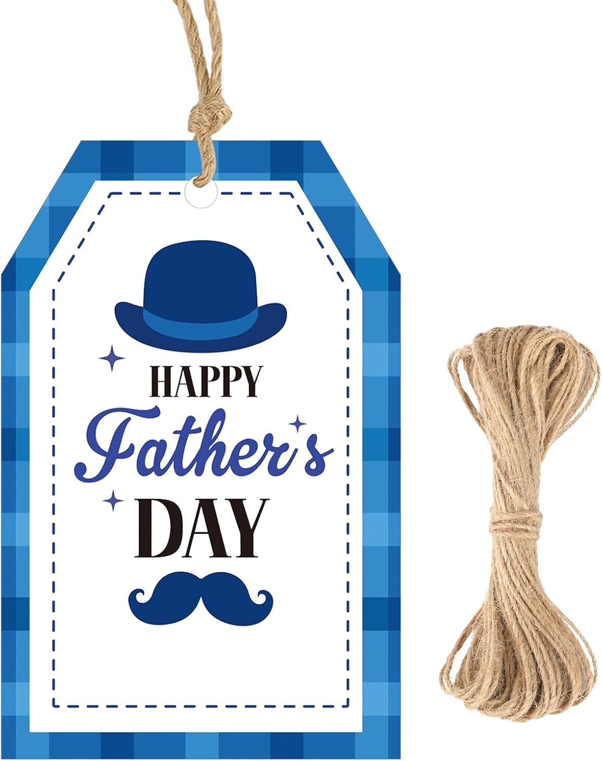 image:imageG2PLUS Mothers Day Gift Tags  50Pcs Happy Mothers Day Tags with String Pink Tuilp Bouquet Gift Tags Hanging Labels for Gift Wrapping Moms Birthday Party FavorsHappy Fathers  Blue Hat