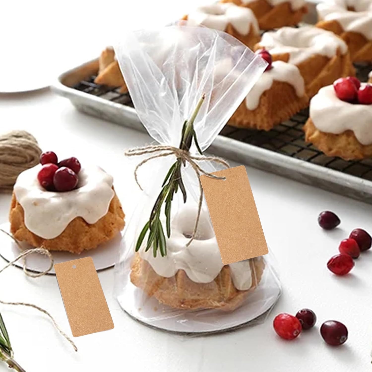 image:imageG2PLUS Price Tags with String 24x47 in Blank Labeling Tags White Paper Hang Tag with Reinforced Hole for Shipping Clothing Pricing Marking Gift WrappingBrown100pcs