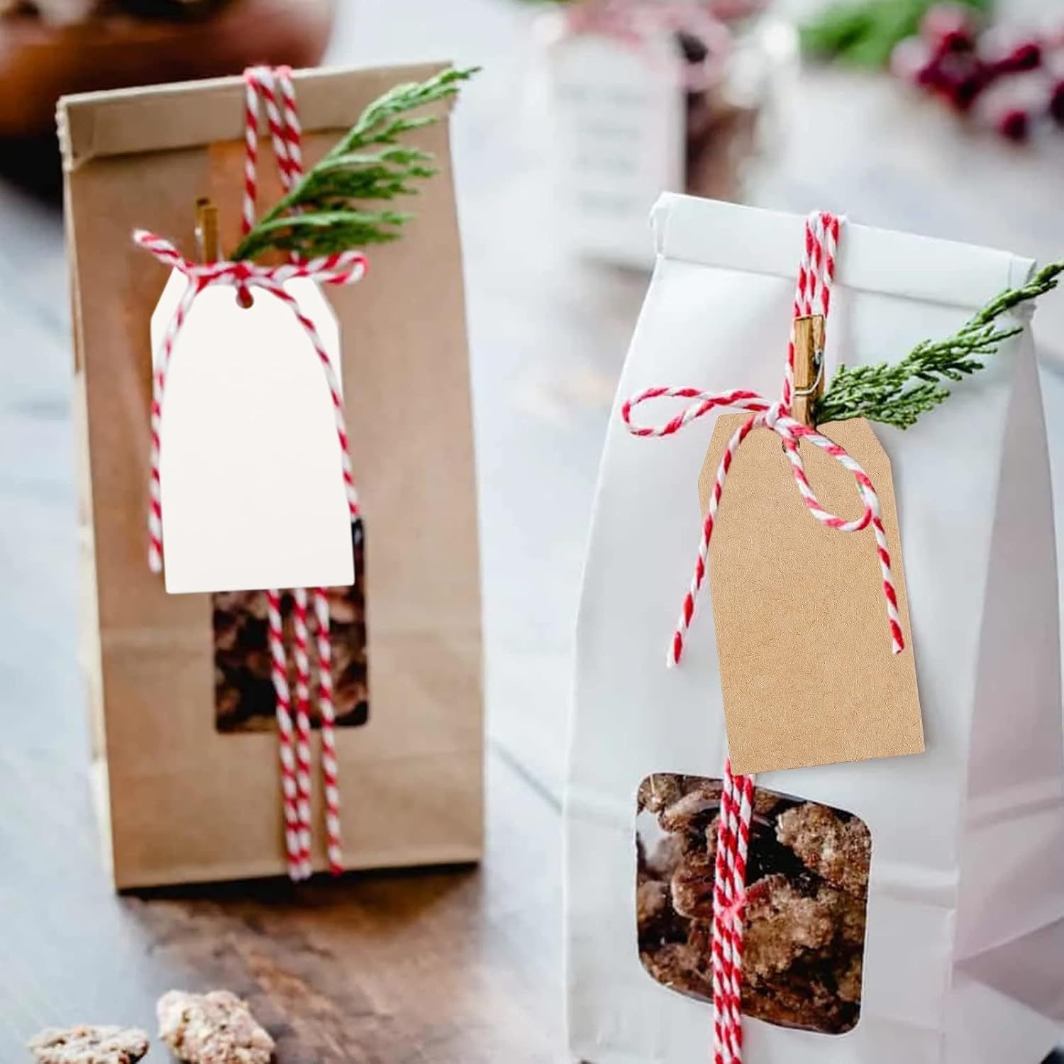image:imageG2PLUS Red Gift Tags 100PCS Red Paper Gift Tags with String 2816 in Blank Labeling Tag for Present Wrapping Mothers Day Christmas Valentines DIY Arts amp CraftsRectanglekraft