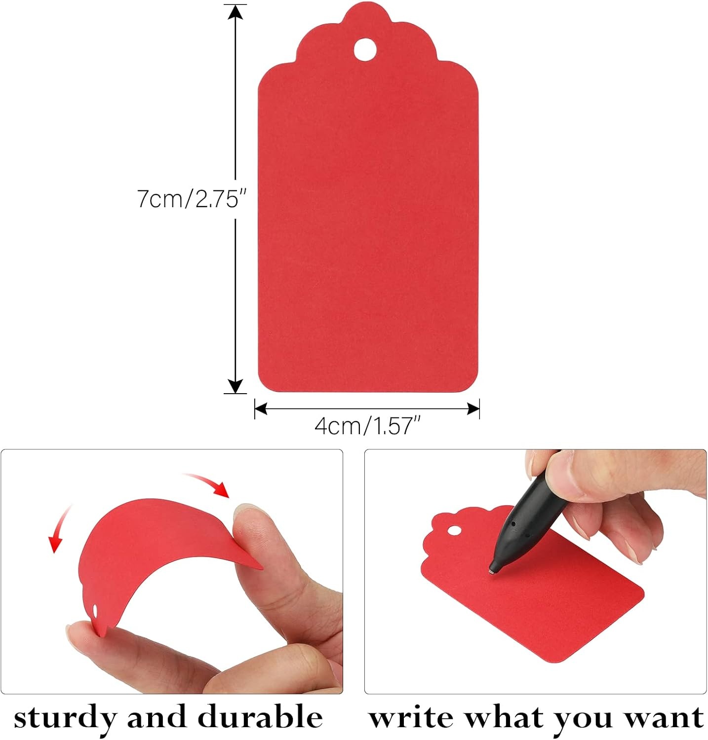 image:imageG2PLUS Red Gift Tags 100PCS Red Paper Gift Tags with String 2816 in Blank Labeling Tag for Present Wrapping Mothers Day Christmas Valentines DIY Arts amp CraftsWavered