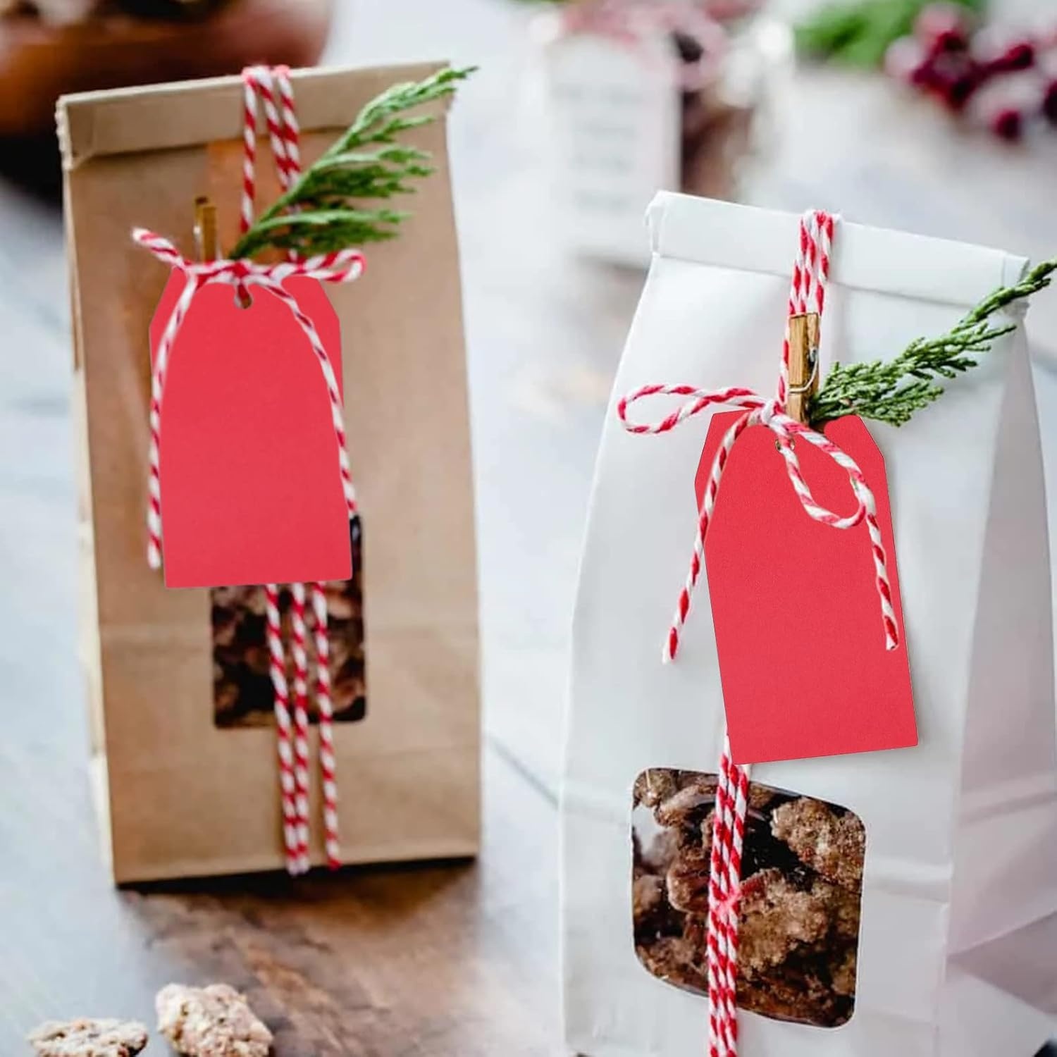 image:imageG2PLUS Red Gift Tags 100PCS Red Paper Gift Tags with String 2816 in Blank Labeling Tag for Present Wrapping Mothers Day Christmas Valentines DIY Arts amp CraftsRectanglered