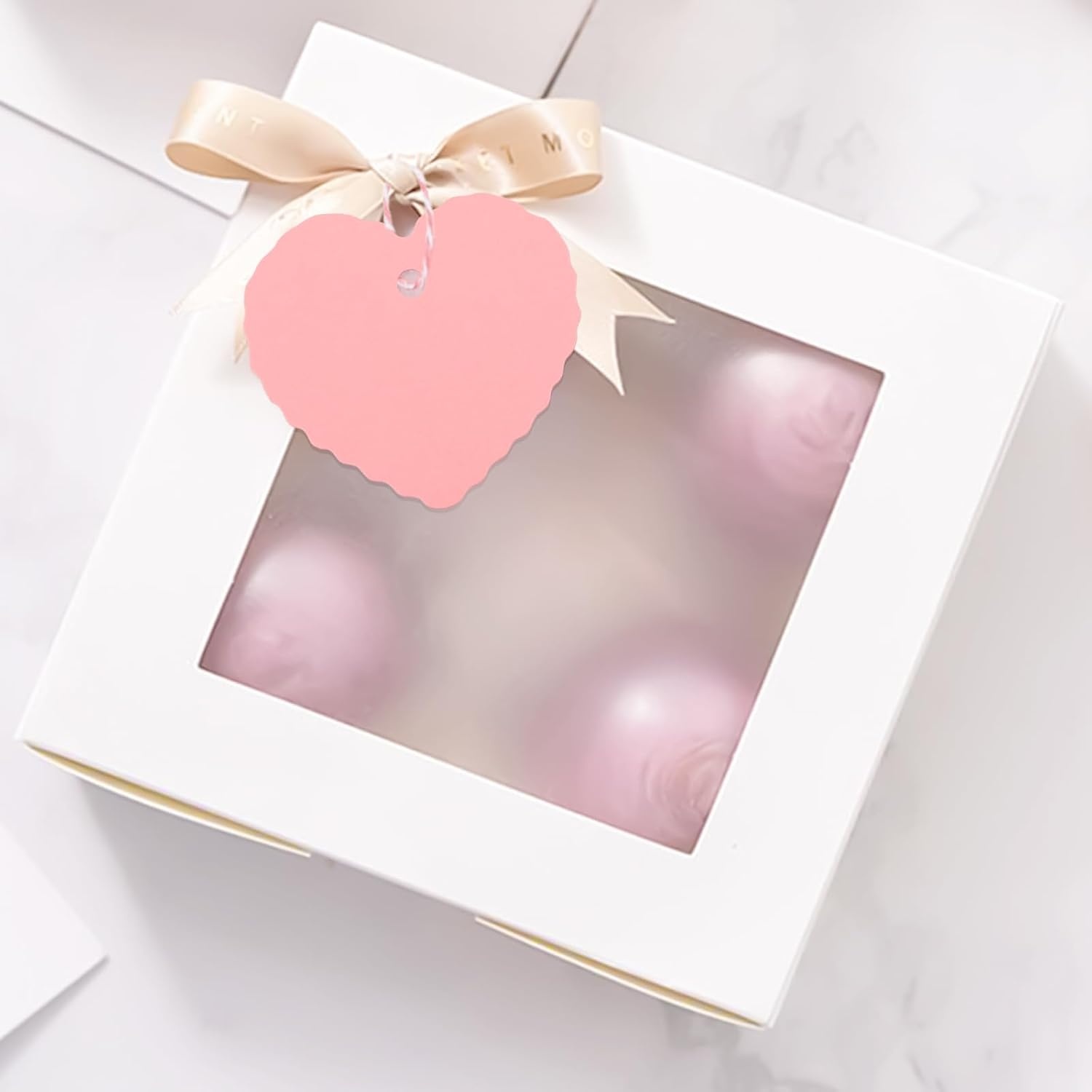 image:imageG2PLUS Red Gift Tags with String 100PCS Heart Gift Tags 235 x 216 in Blank Paper Hang Tag Valentines Heart Shaped Gift Name Label Tag for Gift Wrapping Valentine Wedding Party FavorsPink