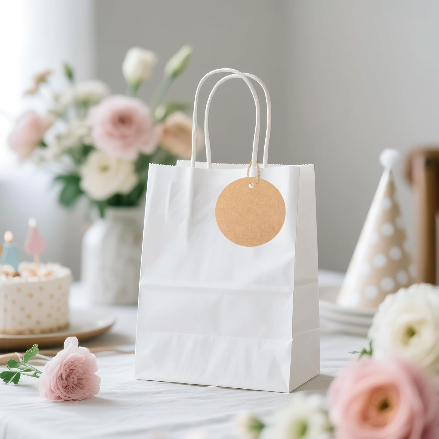 image:imageG2PLUS Round Gift Tags with String25 Inches Blank Circle Kraft Paper Tags 100 PCS Large Round Craft Labeling Tag for Wedding Birthday Christmas Party FavorsBrown