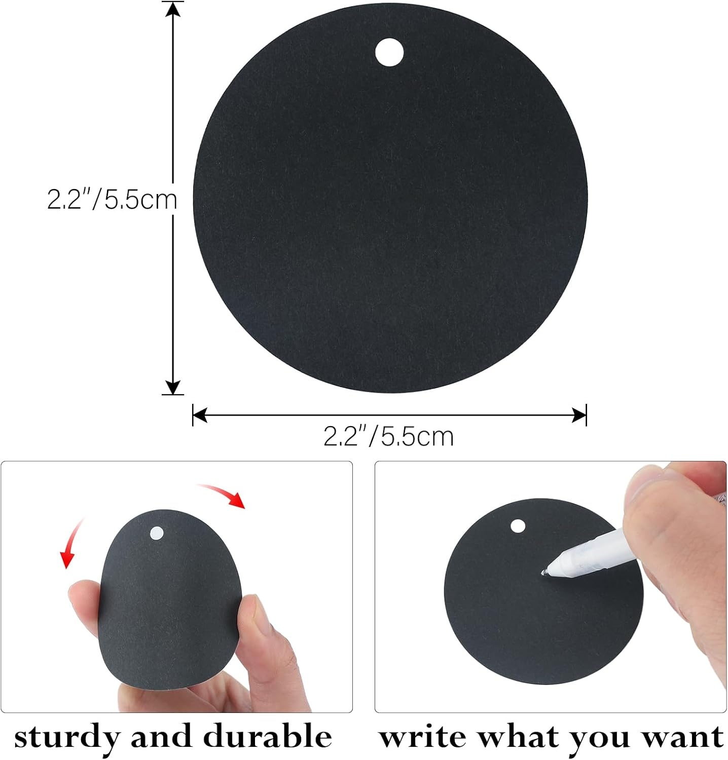 image:imageG2PLUS Round Gift Tags with String25 Inches Blank Circle Kraft Paper Tags 100 PCS Large Round Craft Labeling Tag for Wedding Birthday Christmas Party FavorsBlack