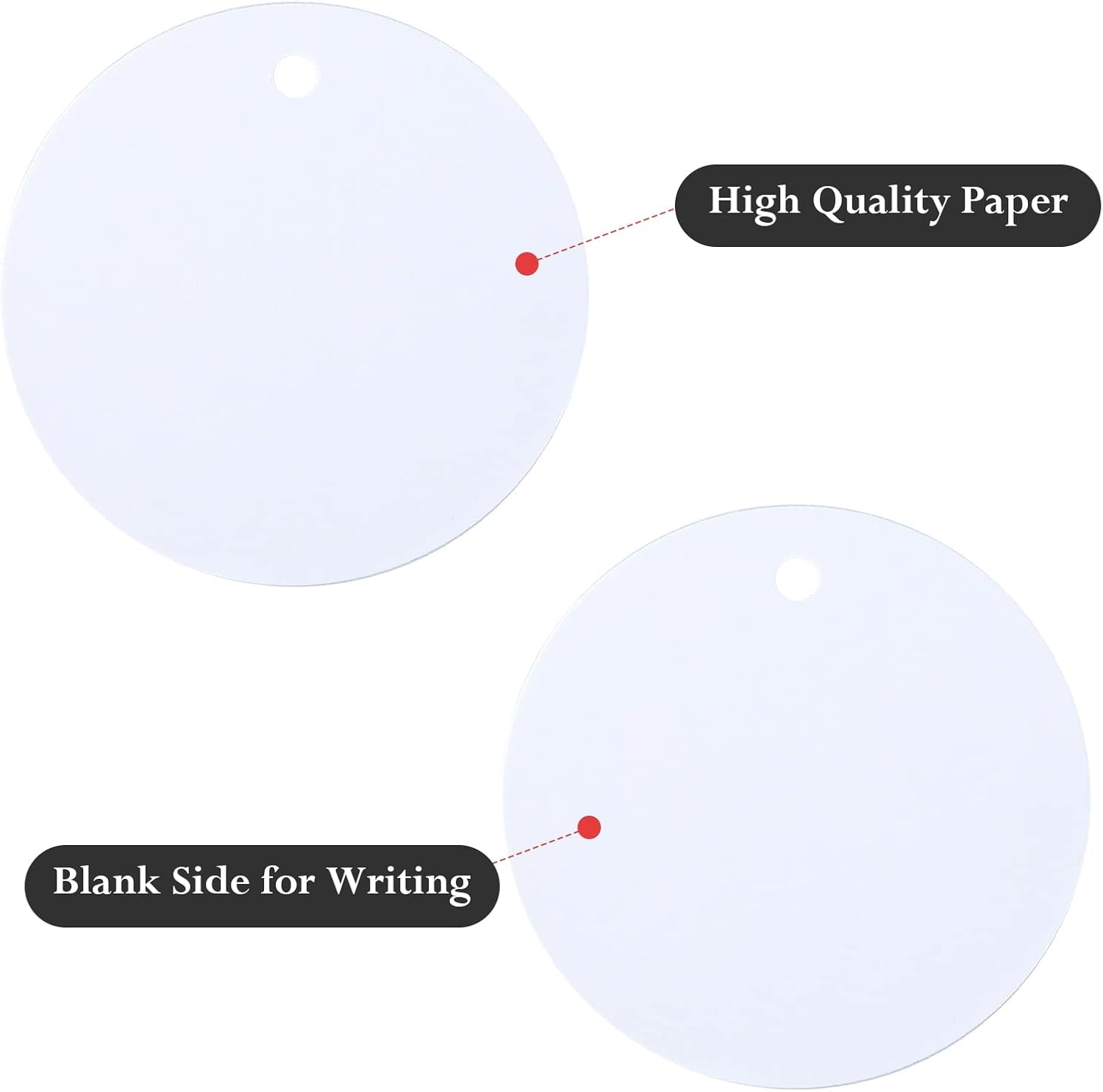 image:imageG2PLUS Round Gift Tags with String25 Inches Blank Circle Kraft Paper Tags 100 PCS Large Round Craft Labeling Tag for Wedding Birthday Christmas Party FavorsWhite