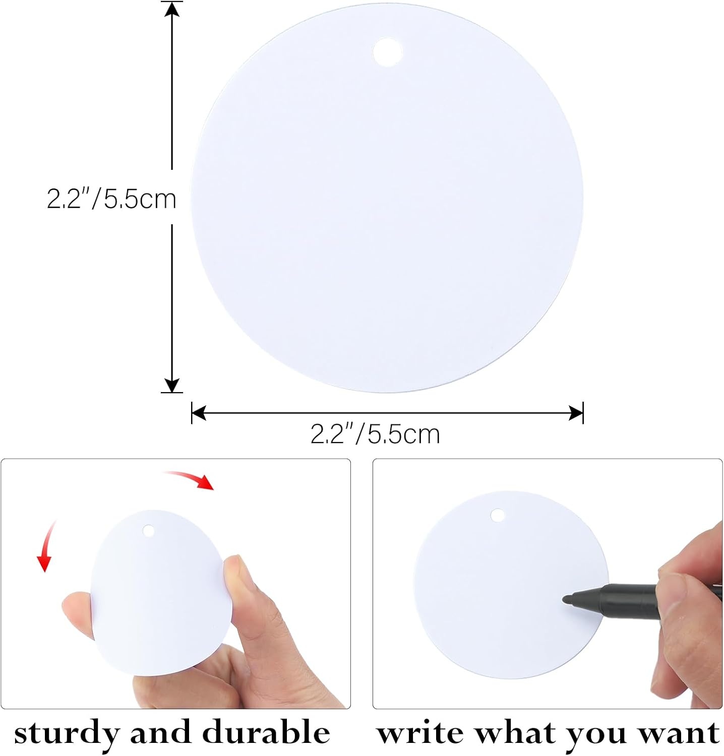 image:imageG2PLUS Round Gift Tags with String25 Inches Blank Circle Kraft Paper Tags 100 PCS Large Round Craft Labeling Tag for Wedding Birthday Christmas Party FavorsWhite