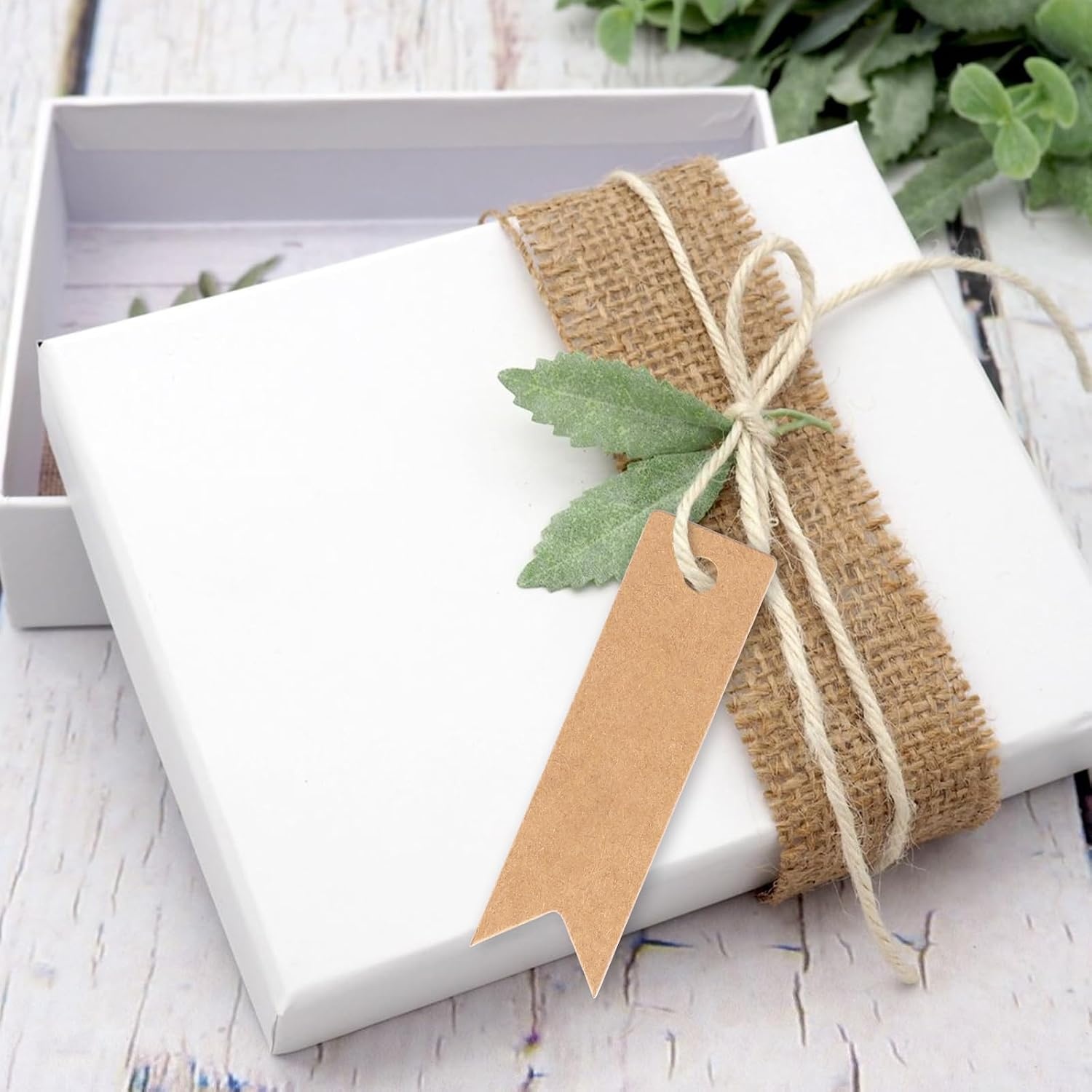 image:imageG2PLUS Small Merry Christmas Tags  100Pcs Deer Kraft Paper Gift Tags with String for Gift Wrapping Goodies Bags Christmas Holiday Party Favors28x08Small Brown Blank Tags