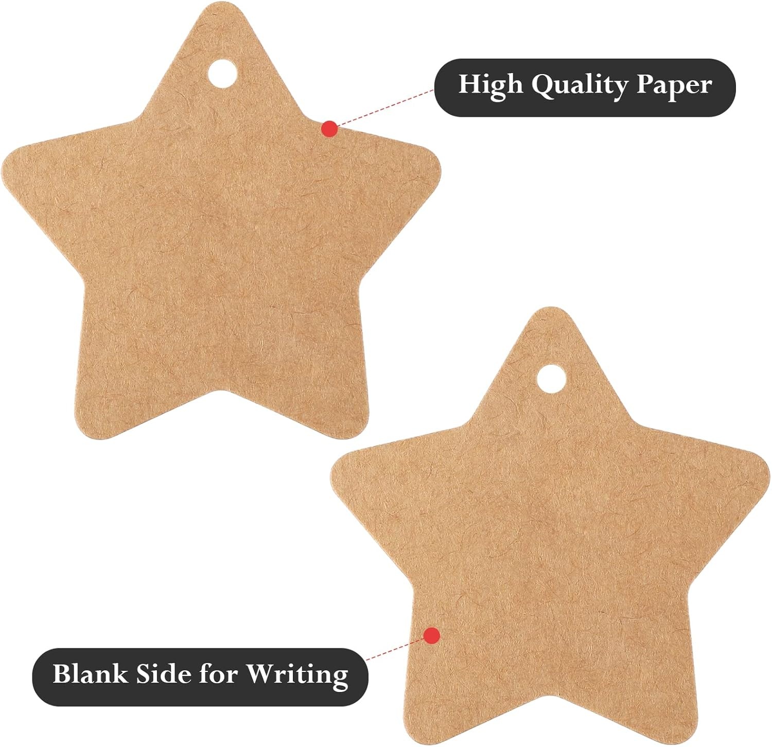 image:imageG2PLUS Star Gift Tags 100PCS Blank Star Shaped Tags Kraft Paper Gift Tag with String for Present Wrapping Wedding Graduation Christmas Party Favors BlackBrown Blank Star