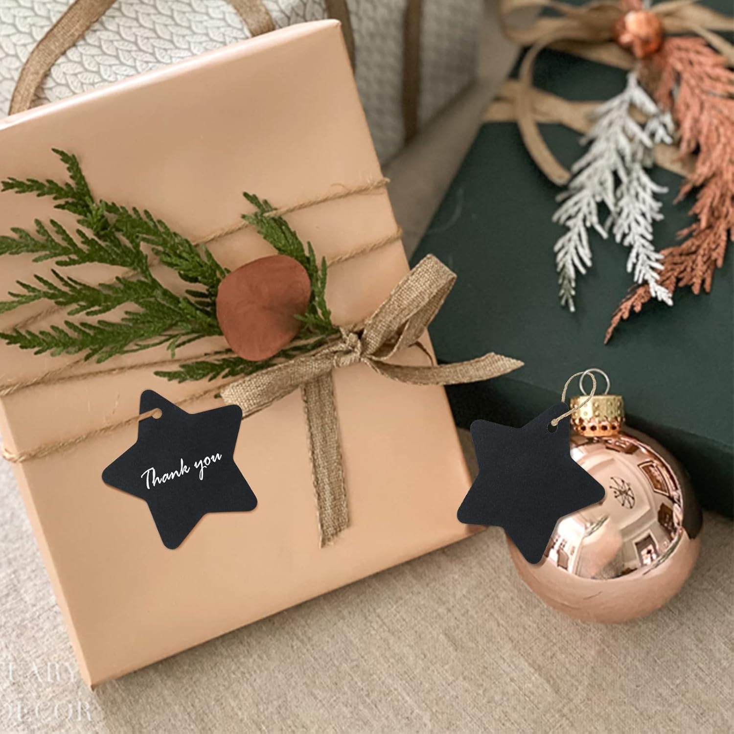 image:imageG2PLUS Star Gift Tags 100PCS Blank Star Shaped Tags Kraft Paper Gift Tag with String for Present Wrapping Wedding Graduation Christmas Party Favors BlackBlack Blank Star