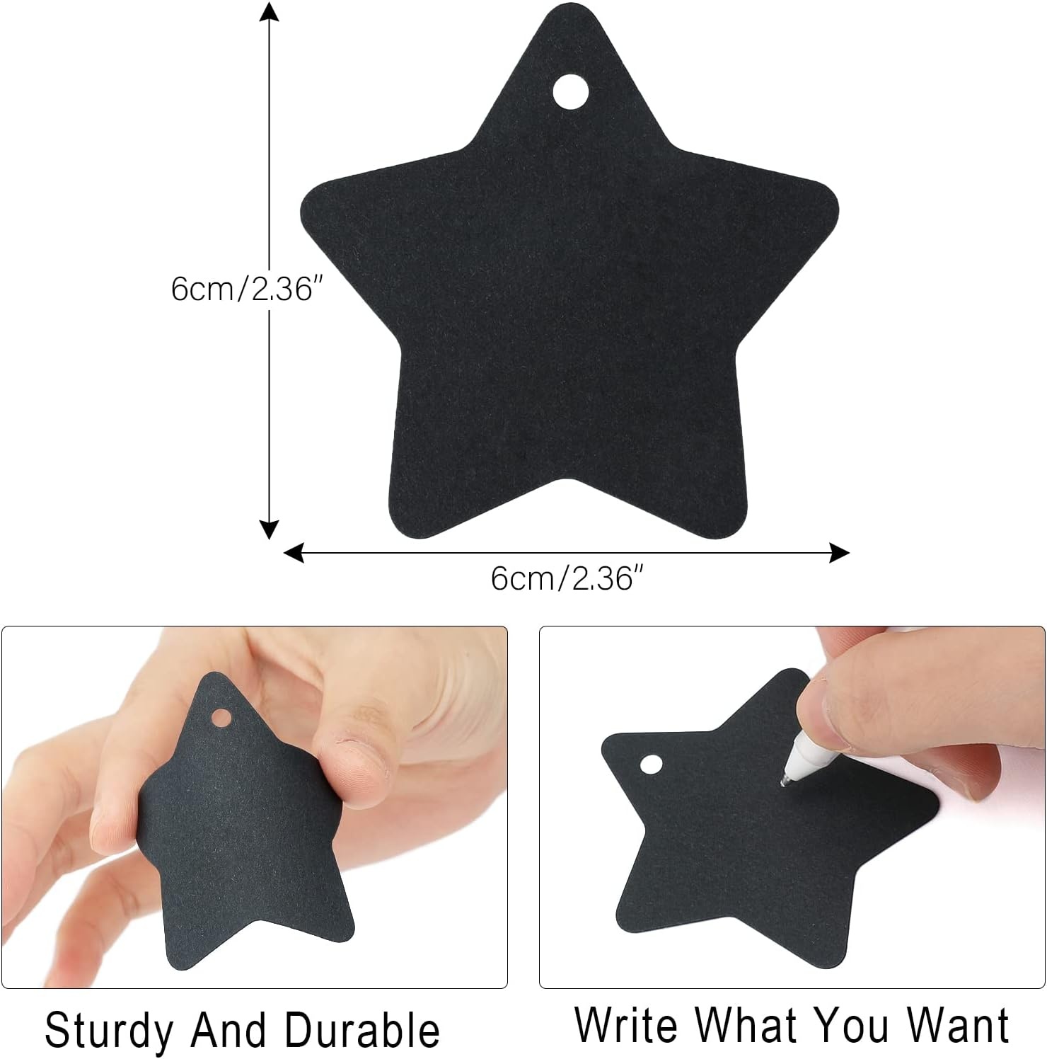 image:imageG2PLUS Star Gift Tags 100PCS Blank Star Shaped Tags Kraft Paper Gift Tag with String for Present Wrapping Wedding Graduation Christmas Party Favors BlackBlack Blank Star