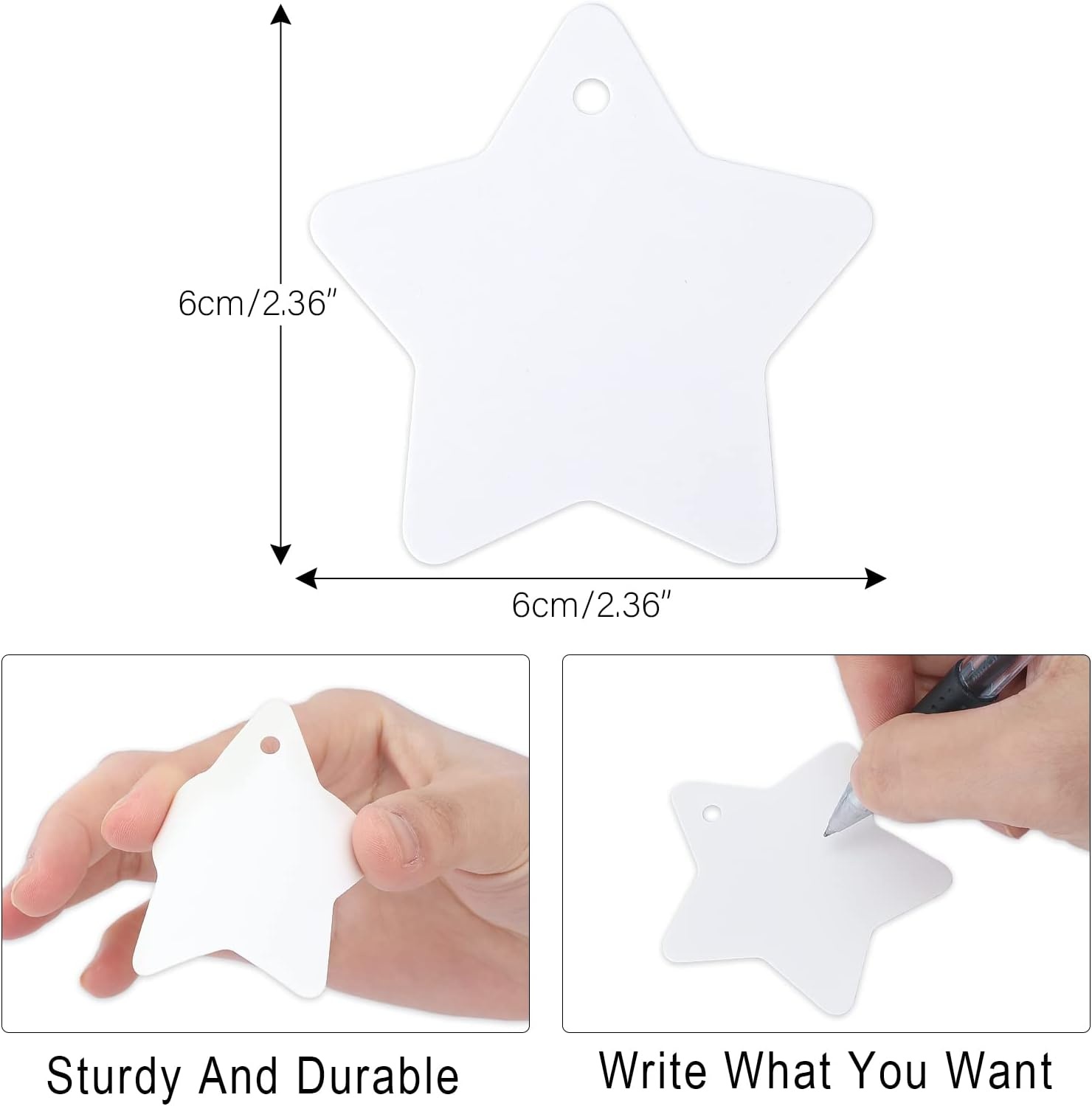 image:imageG2PLUS Star Gift Tags 100PCS Blank Star Shaped Tags Kraft Paper Gift Tag with String for Present Wrapping Wedding Graduation Christmas Party Favors BlackWhite Blank Star