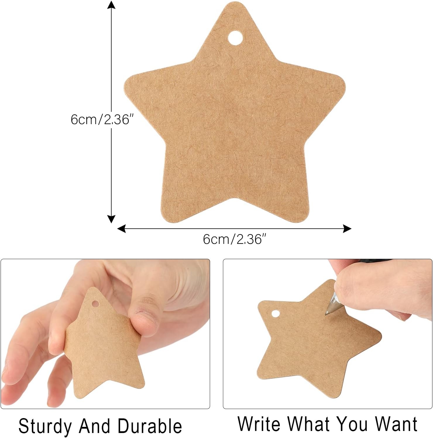 image:imageG2PLUS Star Gift Tags 100PCS Blank Star Shaped Tags Kraft Paper Gift Tag with String for Present Wrapping Wedding Graduation Christmas Party Favors BlackBrown Blank Star