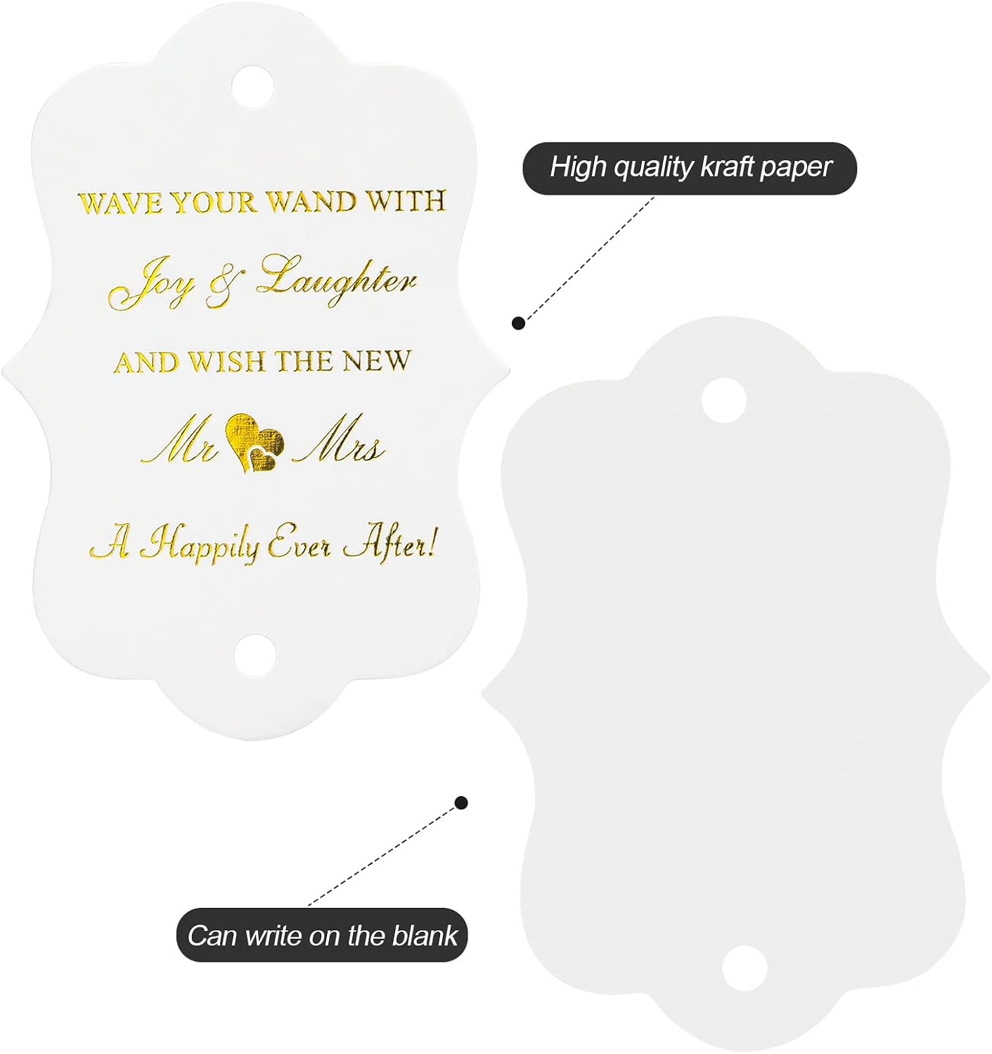 image:imageG2PLUS Wedding Favors Tags 100PCS Gold Wedding Send Off Tags The New Mr amp Mrs Label Tag 28X2 in White Paper Gift Tag with String for Bridal Shower Anniversary Celebration