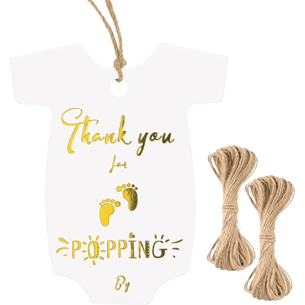 image:imageG2PLUS Kraft Paper Gift Tags Blank Bottle Tag 100PCS Vintage Mason Jar Tags Canning Labels Brown Hangtags with Natural Jute Twine for DIY and Craft Canning Jars and Party FavorsGold Onesiepopping