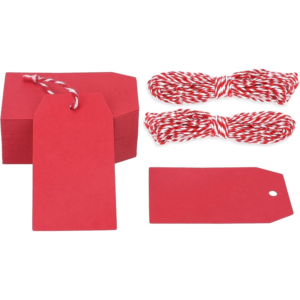 image:imageG2PLUS Red Gift Tags 100PCS Red Paper Gift Tags with String 2816 in Blank Labeling Tag for Present Wrapping Mothers Day Christmas Valentines DIY Arts amp CraftsRectanglered