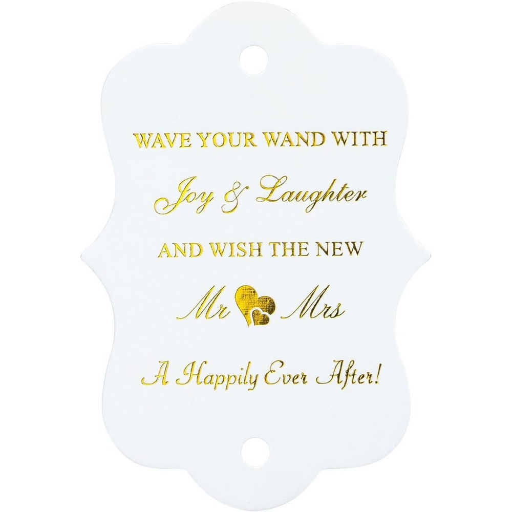 image:imageG2PLUS Wedding Favors Tags 100PCS Gold Wedding Send Off Tags The New Mr amp Mrs Label Tag 28X2 in White Paper Gift Tag with String for Bridal Shower Anniversary Celebration