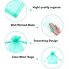 image:imageG2PLUS 100PCS Drawstring Organza Bags 4x6 in  Christmas Dark Green Organza Bags Sheer Mesh Pouches for Candy Fruits Baby Shower Wedding Party FavorsAqua Blue