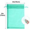 image:imageG2PLUS 100PCS Drawstring Organza Bags 4x6 in  Christmas Dark Green Organza Bags Sheer Mesh Pouches for Candy Fruits Baby Shower Wedding Party FavorsAqua Blue