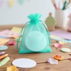 image:imageG2PLUS 100PCS Drawstring Organza Bags 4x6 in  Christmas Dark Green Organza Bags Sheer Mesh Pouches for Candy Fruits Baby Shower Wedding Party FavorsAqua Blue