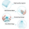 image:imageG2PLUS 100PCS Drawstring Organza Bags 4x6 in  Christmas Dark Green Organza Bags Sheer Mesh Pouches for Candy Fruits Baby Shower Wedding Party FavorsBlue