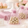 image:imageG2PLUS 100PCS Drawstring Organza Bags 4x6 in  Christmas Dark Green Organza Bags Sheer Mesh Pouches for Candy Fruits Baby Shower Wedding Party FavorsBlush Pink
