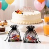 image:imageG2PLUS 100PCS Drawstring Organza Bags 4x6 in  Christmas Dark Green Organza Bags Sheer Mesh Pouches for Candy Fruits Baby Shower Wedding Party FavorsBlack
