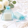 image:imageG2PLUS 100PCS Drawstring Organza Bags 4x6 in  Christmas Dark Green Organza Bags Sheer Mesh Pouches for Candy Fruits Baby Shower Wedding Party FavorsBlue